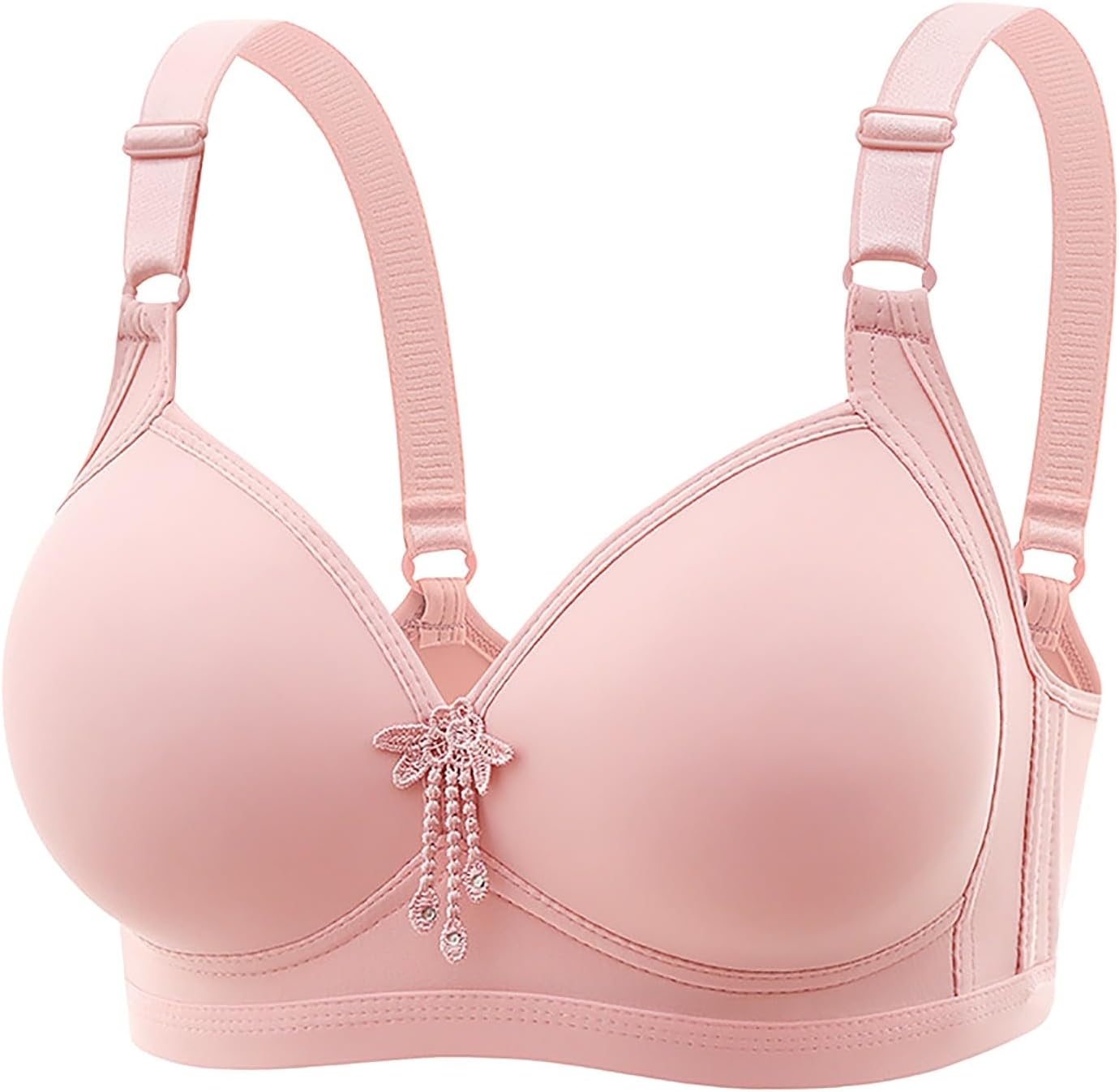 Black Lace Bralette Women'S Sports Bras Ped Pack Womens Non Wired 36C plus Size High Impact Maternity Pregnancy Supportive Doreen Bralettes Maternity Ladies Packs of 2 Full Support image number 6