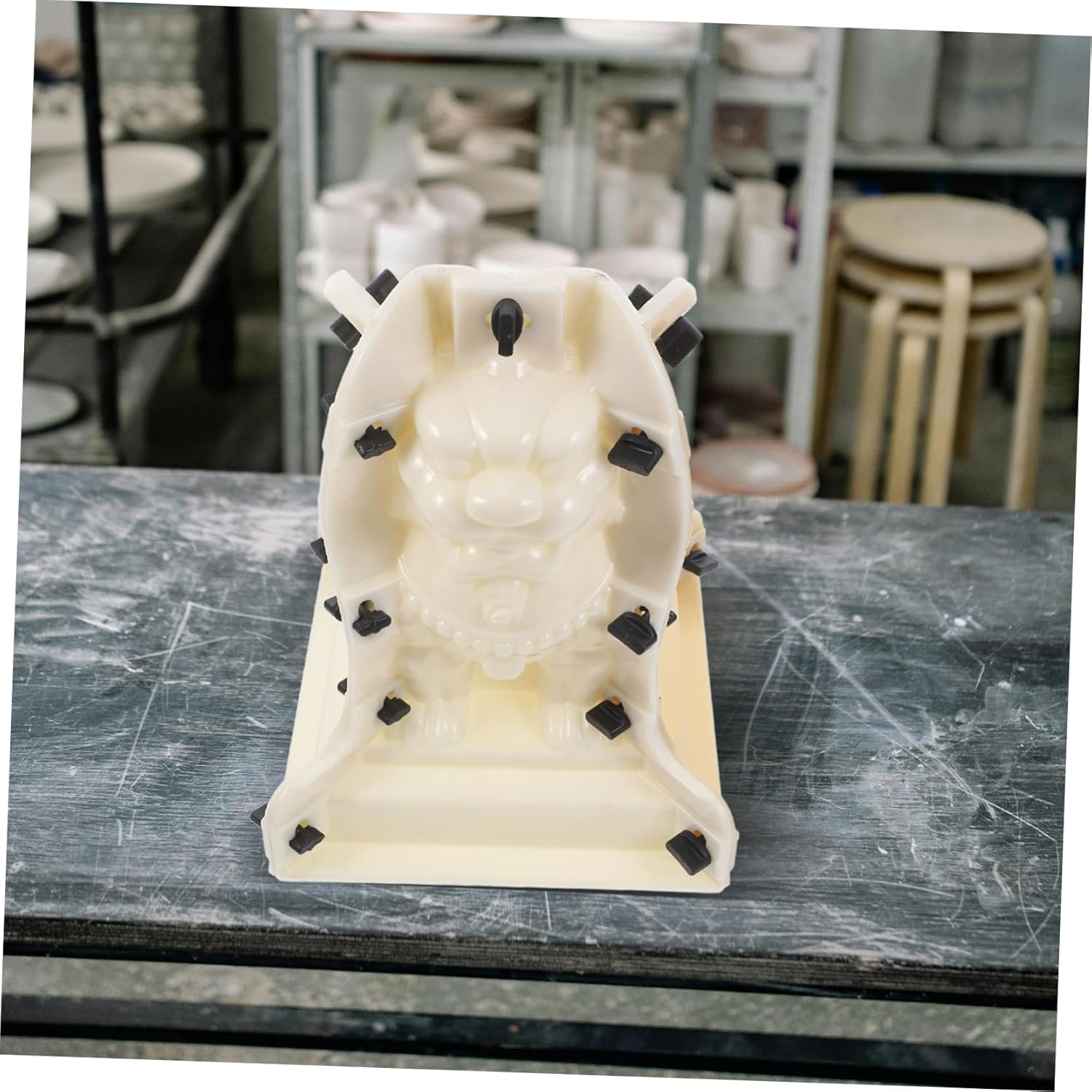 Roman Column Concrete Ball Mold Small Stone Lion Design for Garden Balustrade and Edging, Thickened Cement Mold for Outdoor Landscaping Walkways and Patio D&eacute;cor image number 1