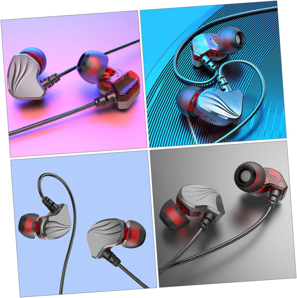 LIGIGWASH Wired Bass Earphones with 3.5Mm Plug, In-Ear Heavy Bass Headphones Compatible with Mobile Phones and Tablets, Gunmetal Color for Music Listening and Travel Use image number 2