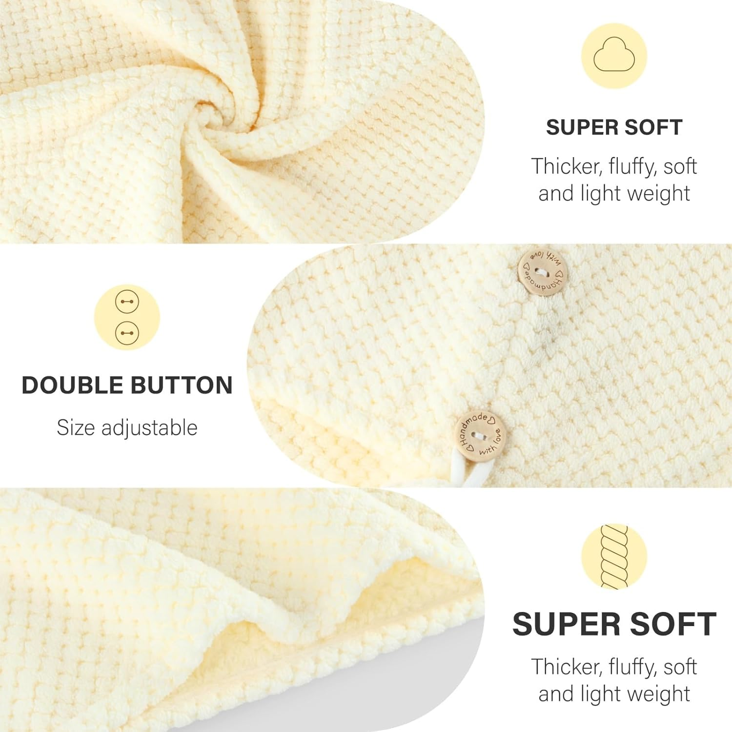 Super Absorbent Hair Towel Wrap for All Hair Long&Thick Hairs Turban Head Wrap with Pineapple Plaid Design Hair Towel Wrap for Women(Beige&Light Pink) image number 3