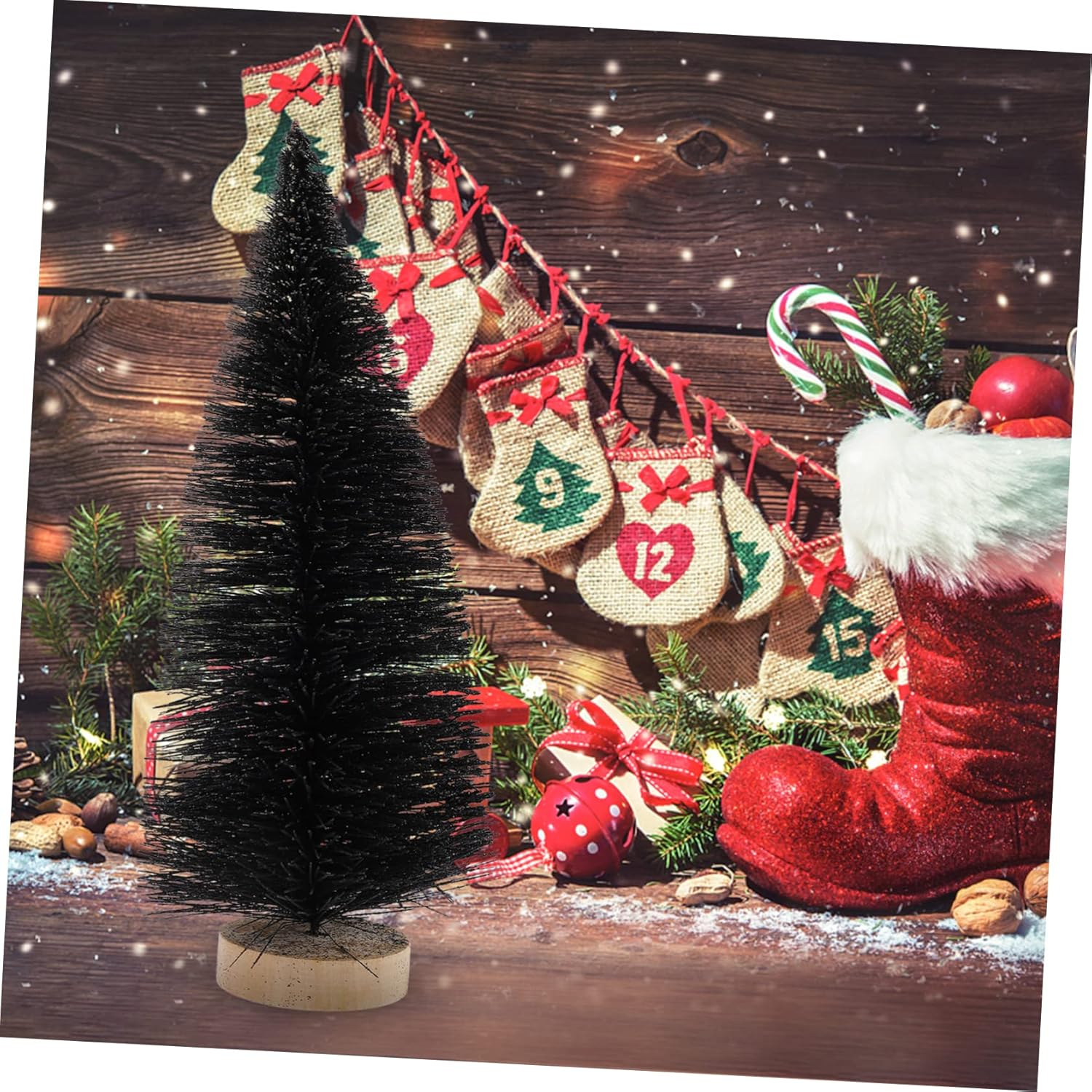 SHOWERORO Decorative Miniature Christmas Tree 25CM Sturdy Lightweight Electrical Lights and Christmas Ornaments for Holiday Home Decor image number 3