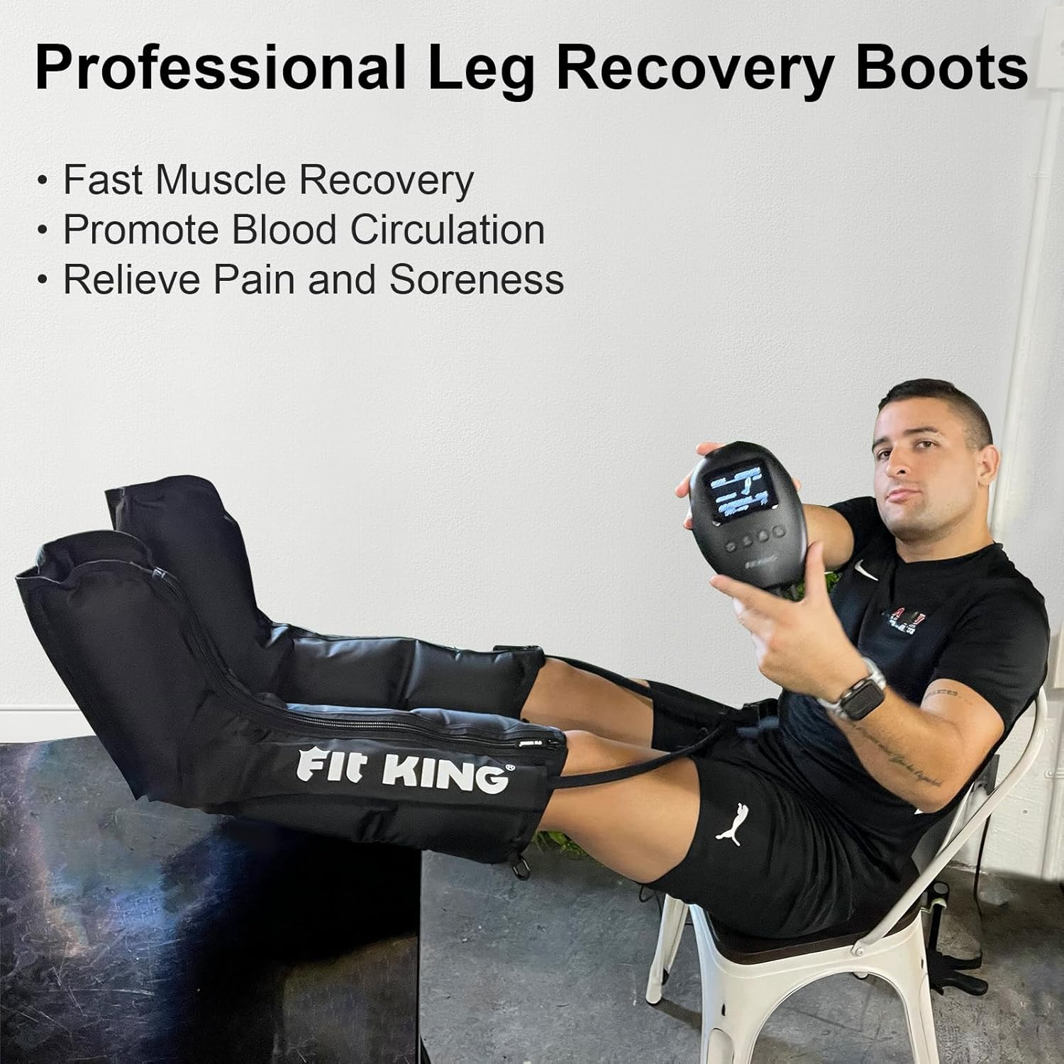 FIT KING Leg Compression Boots Massager for Foot and Calf Recovery, Upgraded Leg Massager for Blood Circulation, Muscle Relaxation, Relief Soreness and Pain&hellip; image number 5