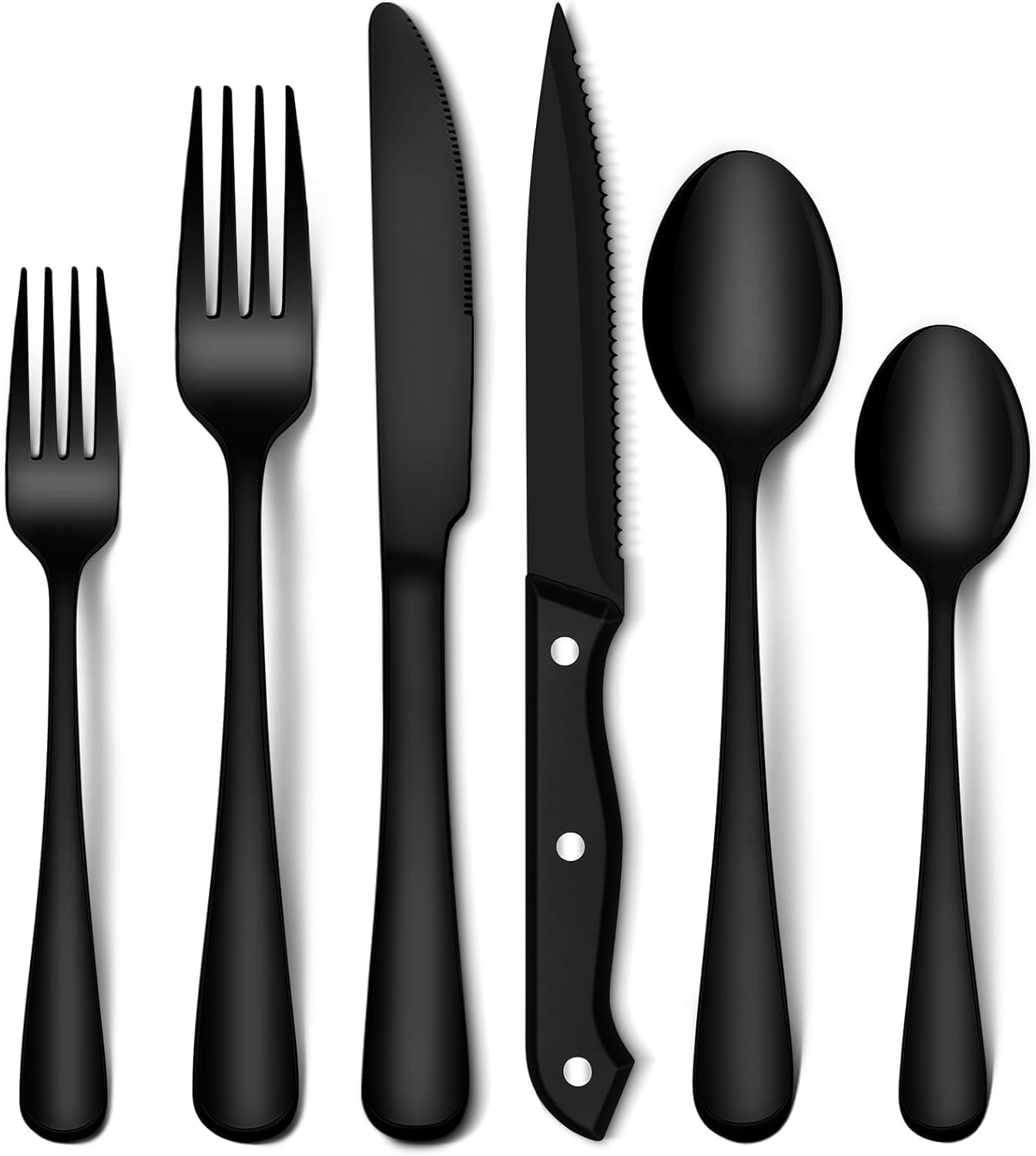 48 Piece Silverware Set Service for 8,Premium Stainless Steel Flatware Set,Mirror Polished Cutlery Utensil Set,Durable Home Kitchen Eating Tableware,Include Fork Knife Spoon,Dishwasher (Silver)