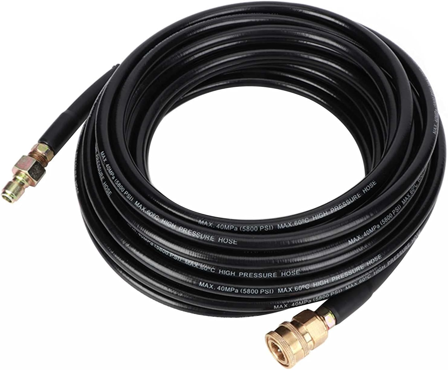 Eacam 5800PSI 50Ft High Pressure Washer Tube Cleaning Hose 3/8Inch Quick Connector image number 4