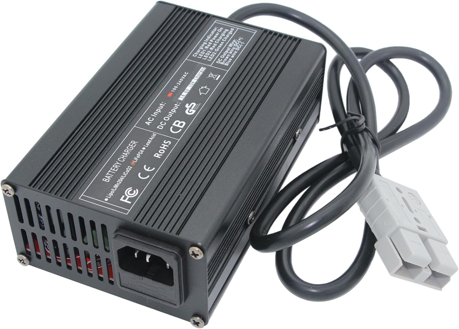 DIGISHUO 14.6V Lifepo4 Charger 14.6V 10A 12V 10A Lifepo4 Batt Ery Charger | with Andersn Plug and Clip | Multi-Stage Intelligent Maintainer for 12V Lithium Iron Phosphate Batteries image number 4