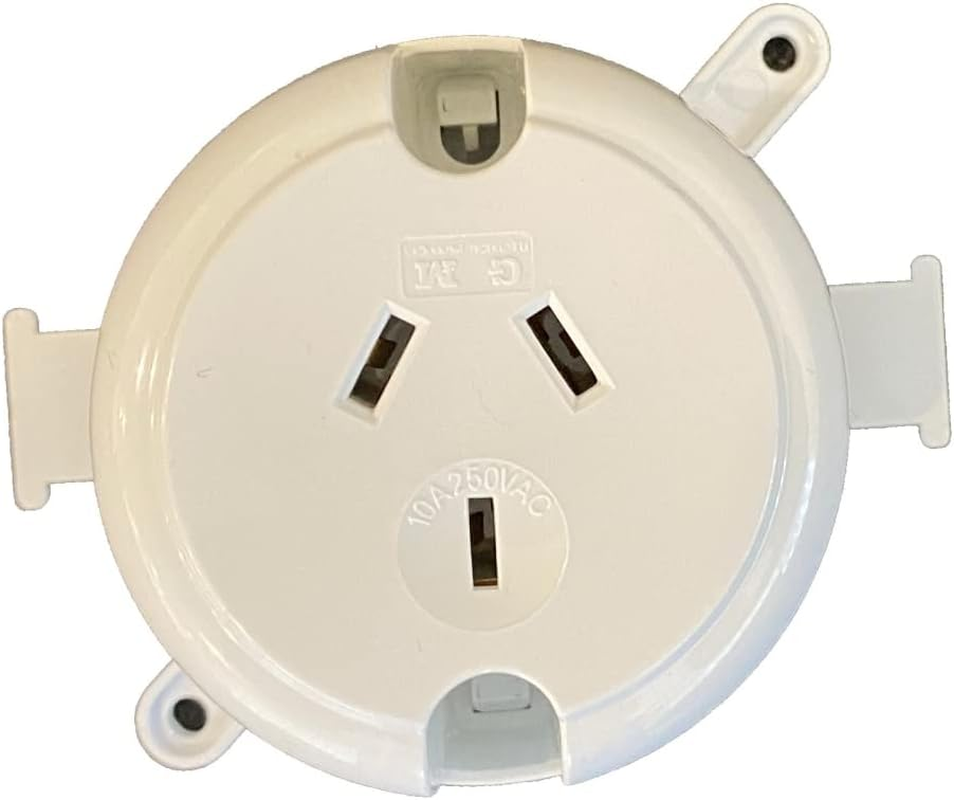 10X Surface Socket Single Plug Base 10A Electrical Outlet - White image number 1