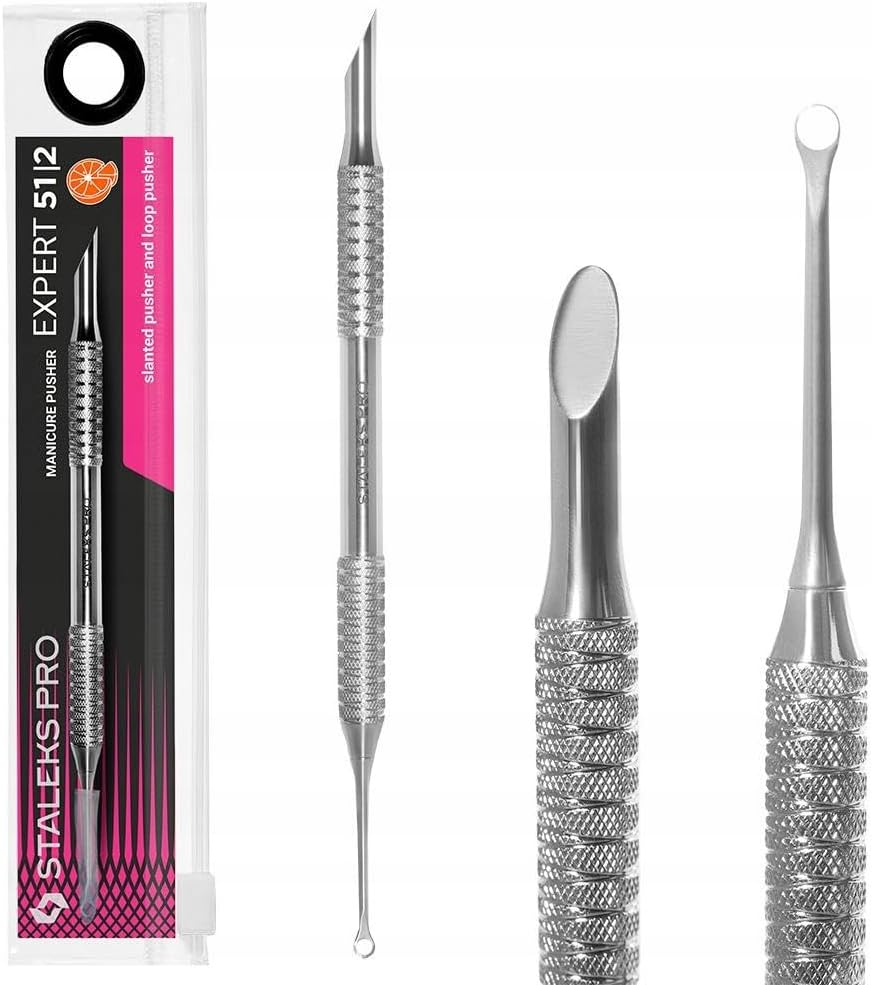 Staleks Pro Manicure Pusher Professional Cuticle Pusher Slanted and Loop End Metal Orange Stick Expert 51/2 image number 5