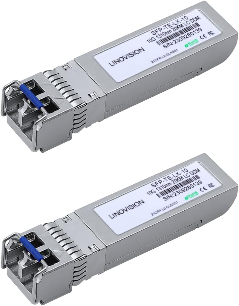 LINOVISION 10Gbase-Er BIDI SFP+ Transceiver, 1310Nm SMF, up to 10Km, Duplex LC Connector, 10Gbps BIDI SFP+ Optical Transceiver for POE Switches with 10G SFP Port image number 6