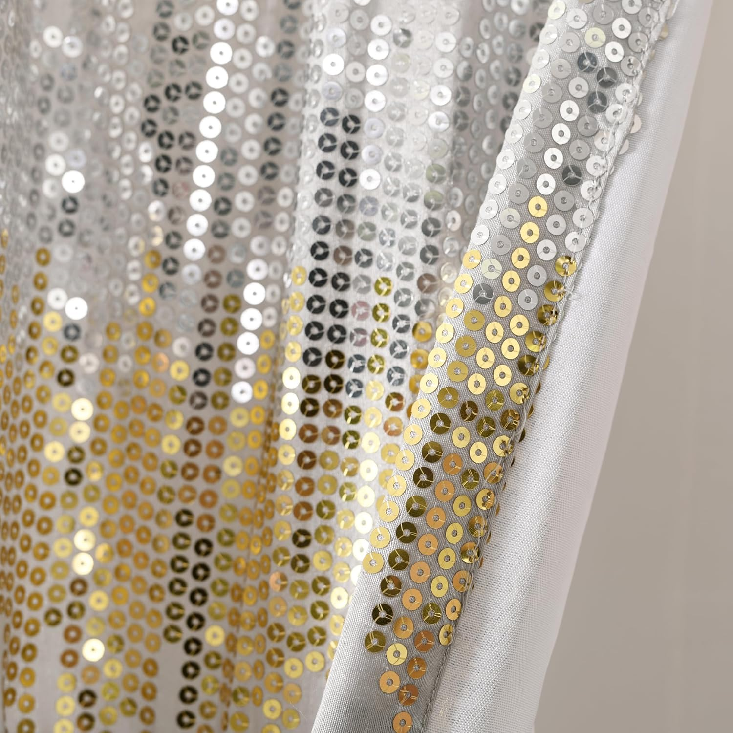 Lush Decor Night Sky Sequins Window Curtain Valance, 18" L X 52" W, Yellow & Gray image number 6