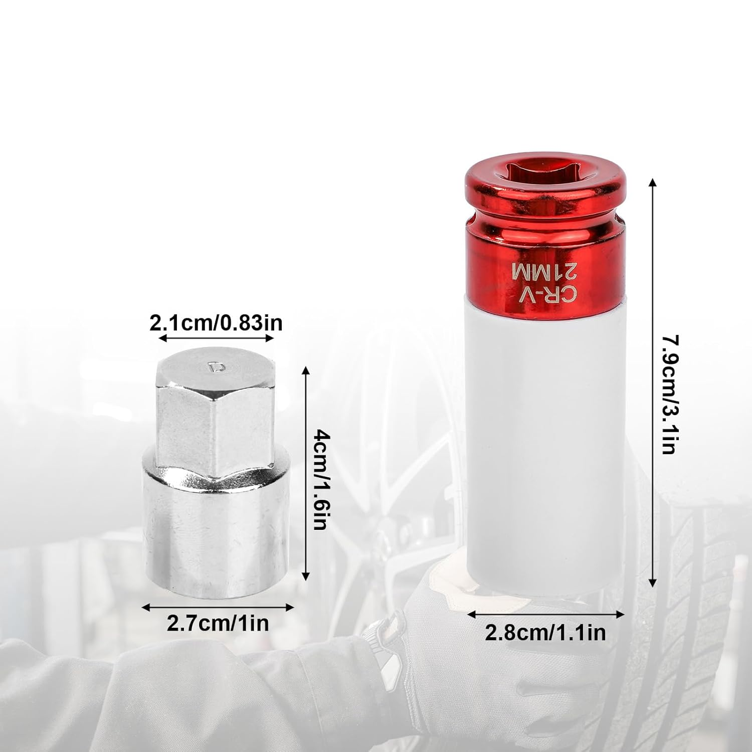 D-Wheel Locking Lug Nut Removal Tool Kit, Steel Drive Wheel Lock Key with Socket Anti-Theft Wheel Nut Remover & Installer for Automotive Repair image number 3