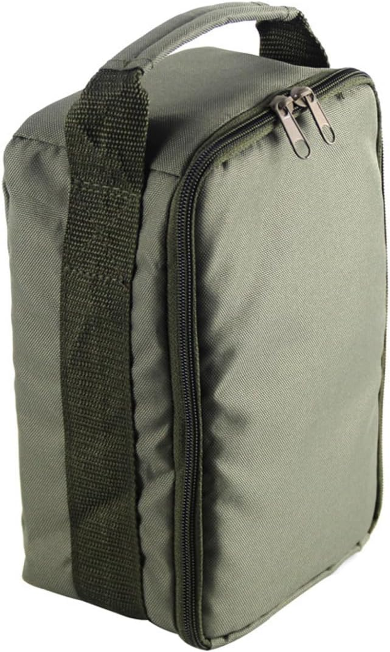 AIMALL Fishing Reel Storage Bag with Dividers, Durable Portable Dacron Bait Organizer for Spools Reels Tackle Accessories, 8.98X6.10X4.06In