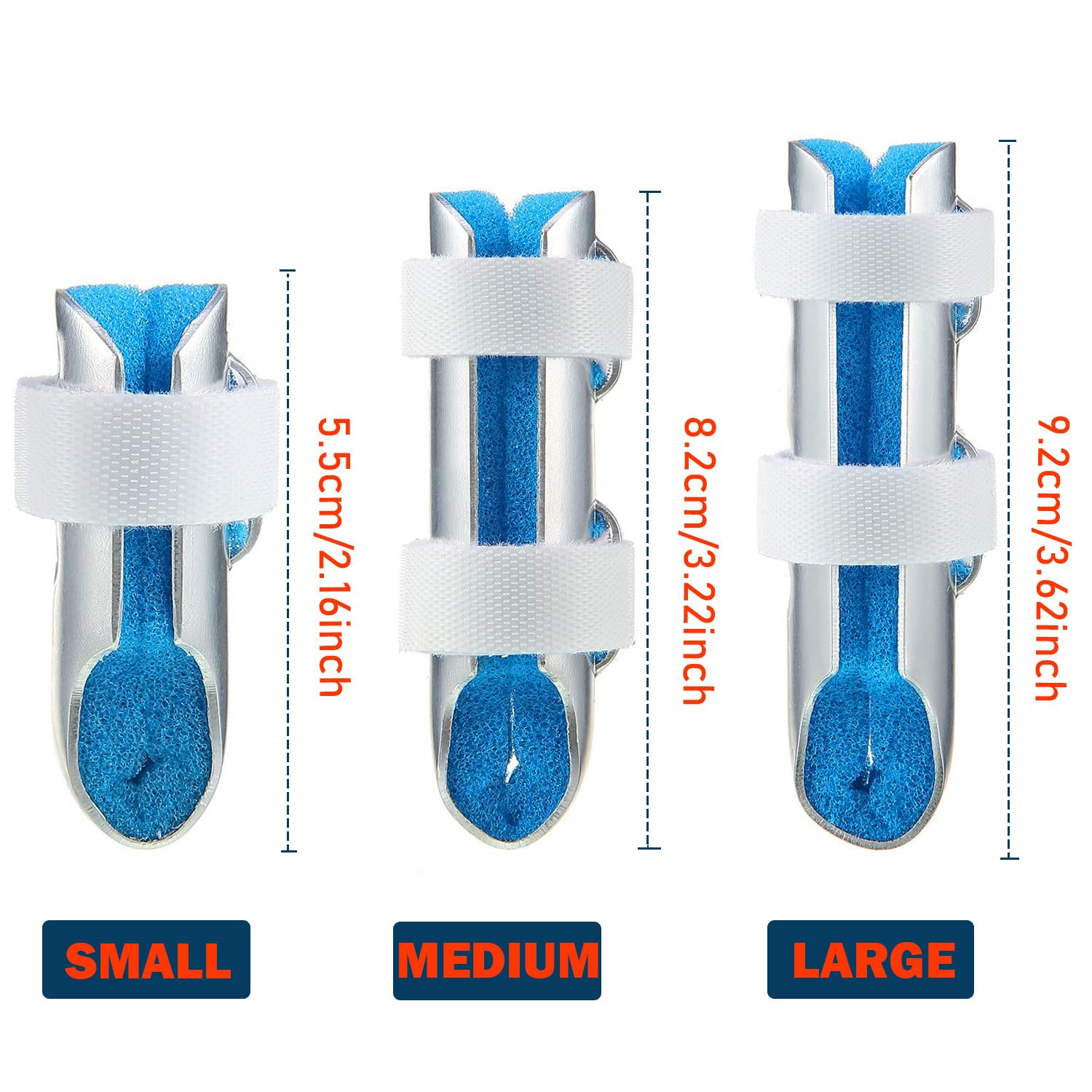 Metal Finger Splints 3 Sizes, Aluminum Finger Splint, Metal Finger Support Brace, for Broken Fingers Straightening Arthritis image number 3