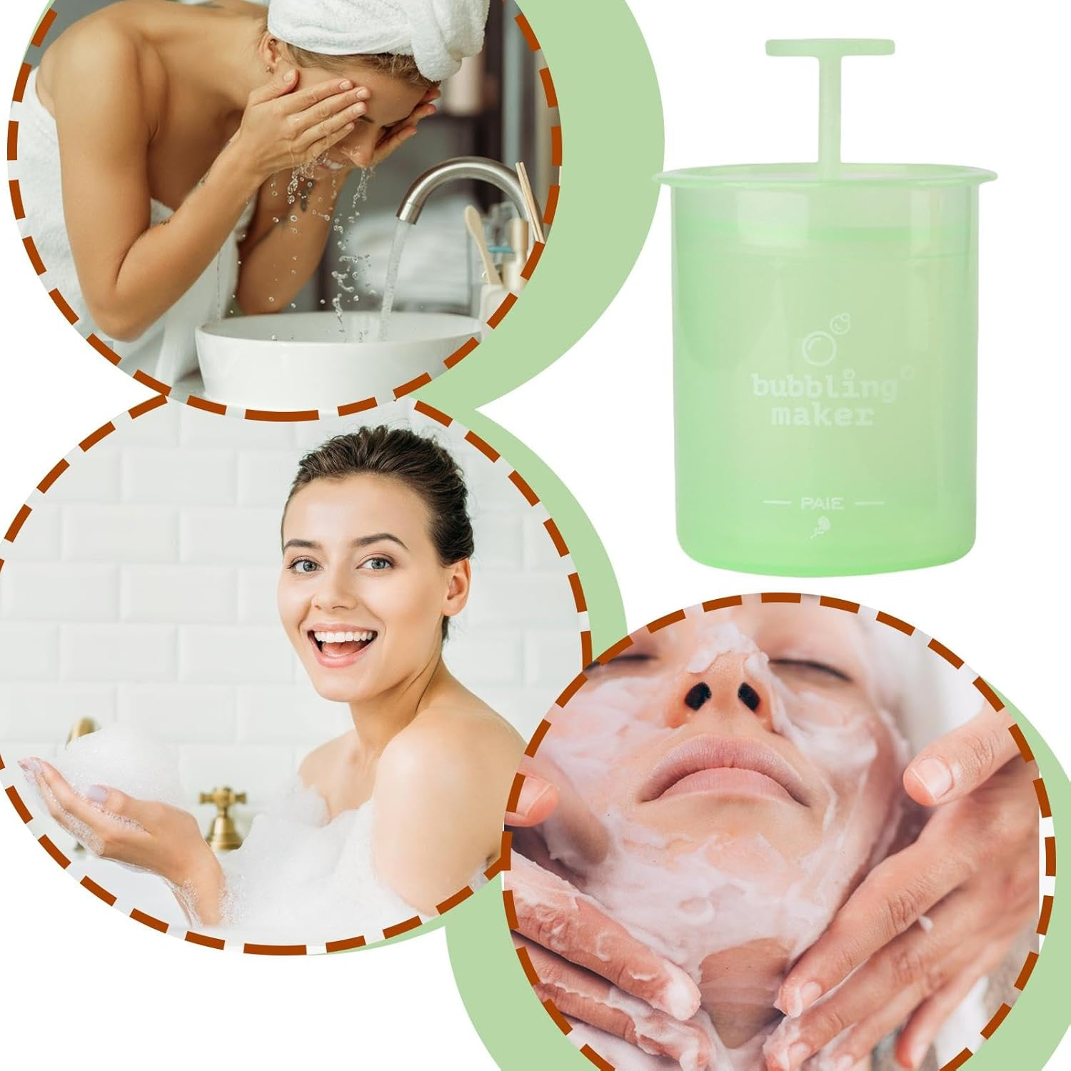 Foam Maker - Face Cleanser Foaming Bottle Bubble Foamer,Skincare Cleansing Foaming Maker, Cleanser Foam Maker, Facial Cleansing Tool for Women - Pink image number 5