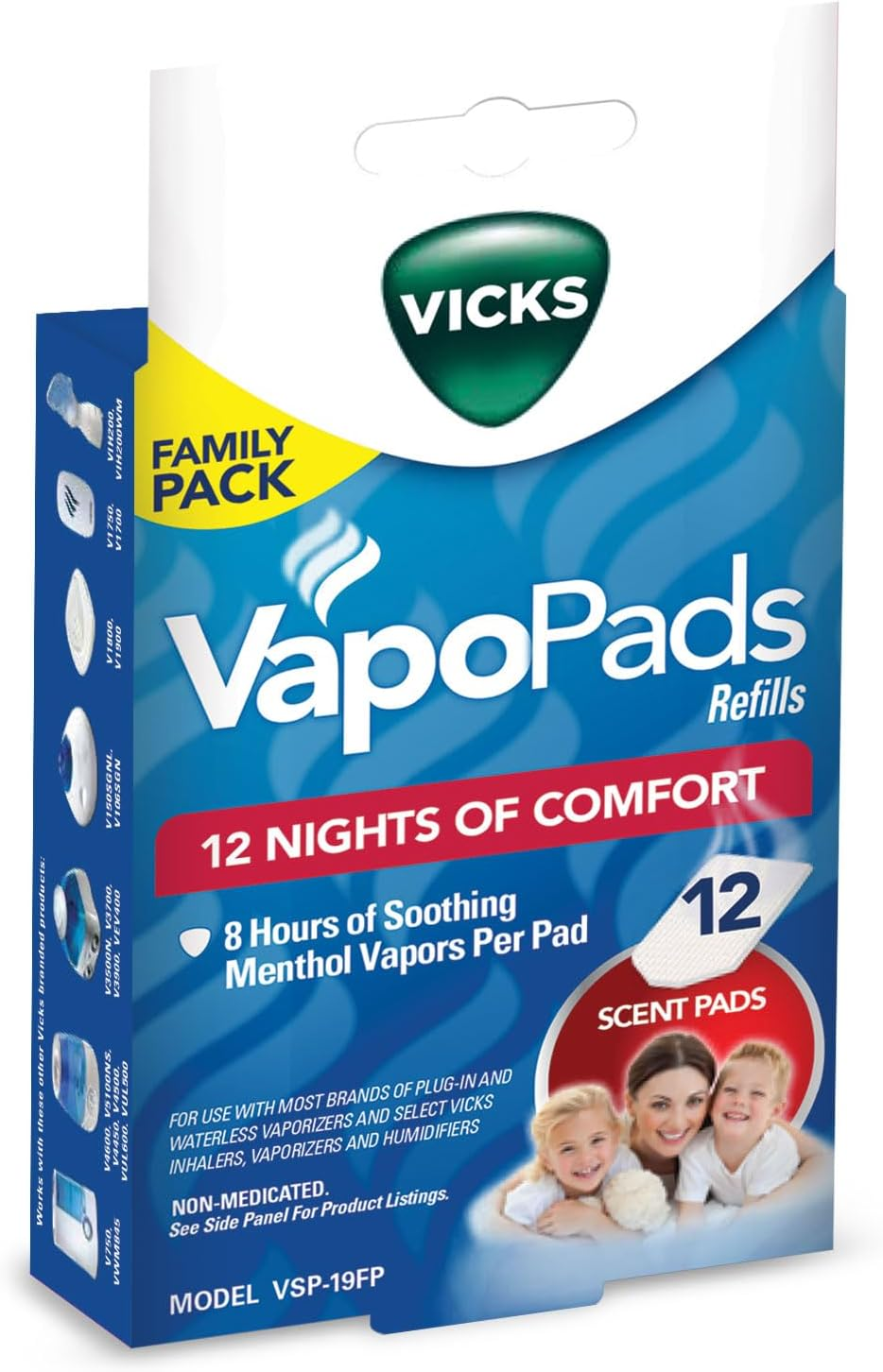 Vicks Vapo Pad Family Pack, 12 Count