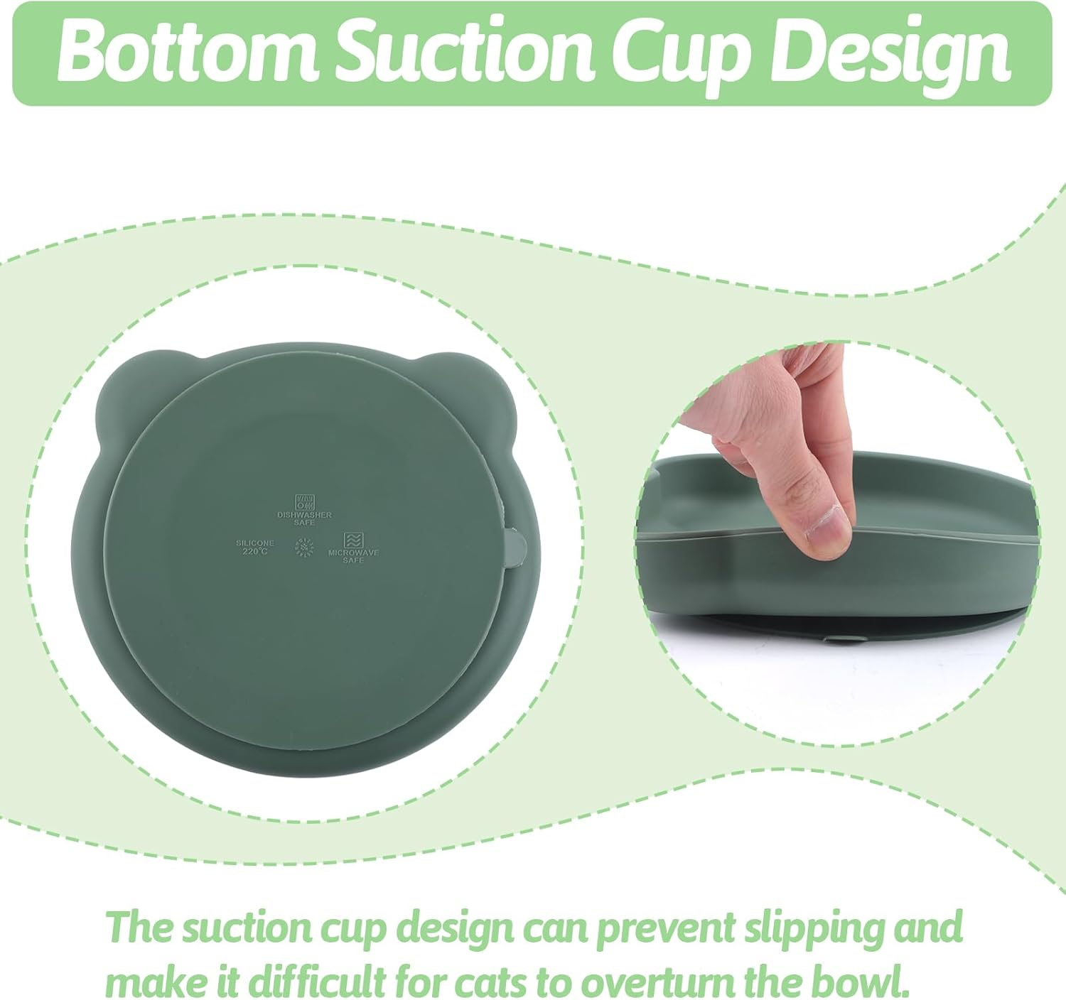 Cat Bowl, Flat Cat Bowl, Cat Feeding Bowl, Flat Cat Bowl, Silicone Bowl, Cat Drinking Bowl, Cat Bowl, Cat Food, Water Bowl for Dogs, Cats, Rabbits image number 5