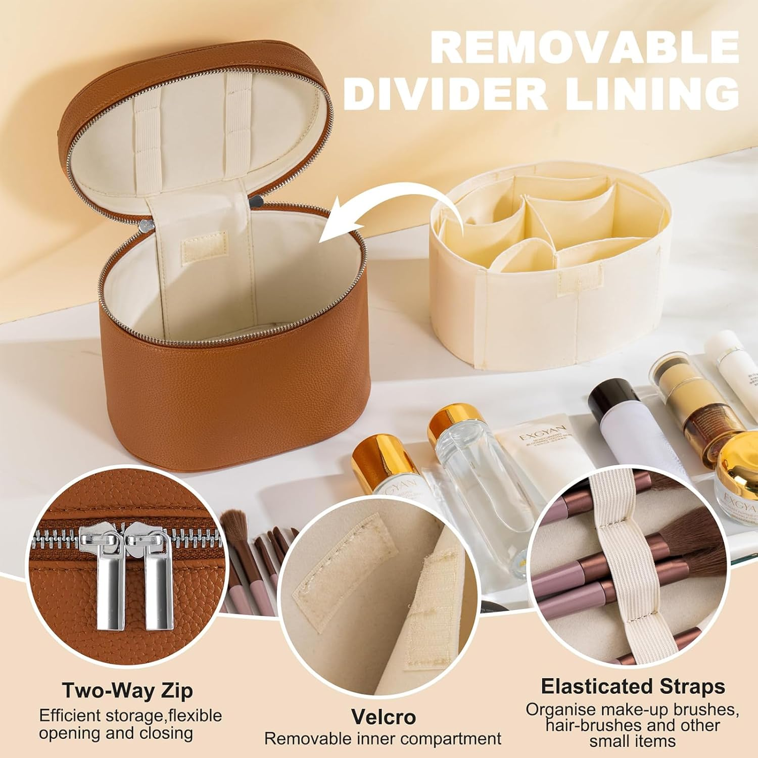 Xanthelle Large Ladies Toiletry Bag, Portable Cosmetic Case & Beauty Case, Makeup Bag with Divider, Organiser Toiletry & Cosmetic Bag for Travel image number 1