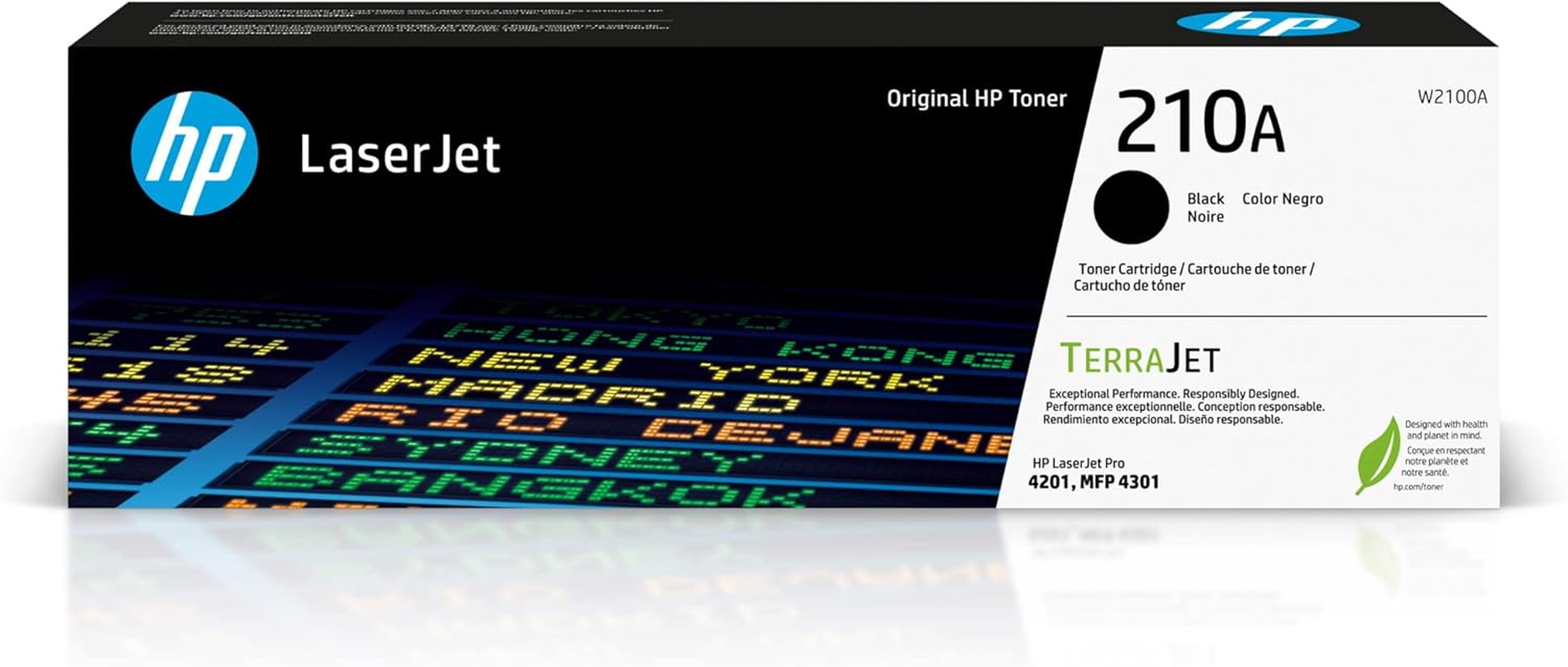 HP 210A Black Original Laserjet Toner Cartridge for 4201Dn/4201Dw/Mfp 4301Dw/4301Fdw W2100A (2K) image number 2