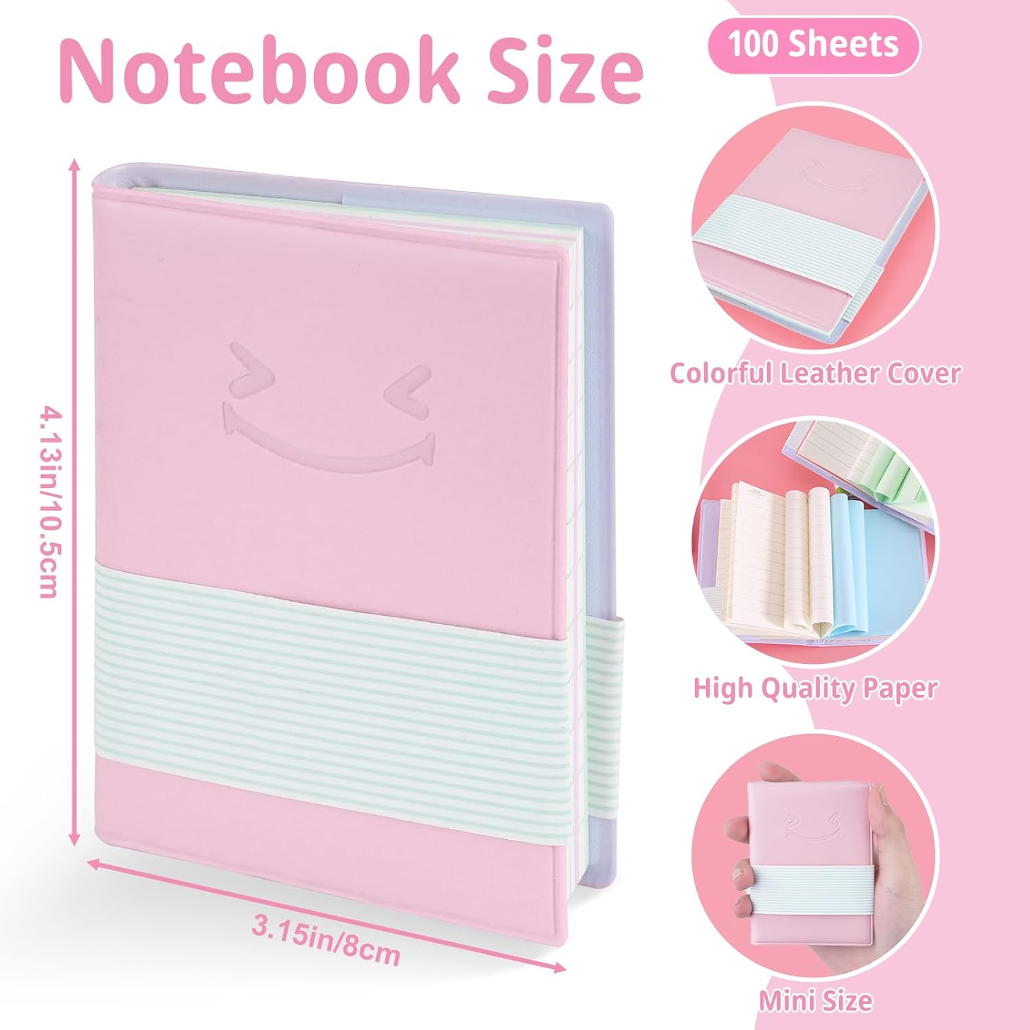 12 Pack Small Pocket Notebook, Mini Diary Notepad Memo Book with PU Leather Softcover, Portable Journal Note Book for School Office Supplies for Students Kids