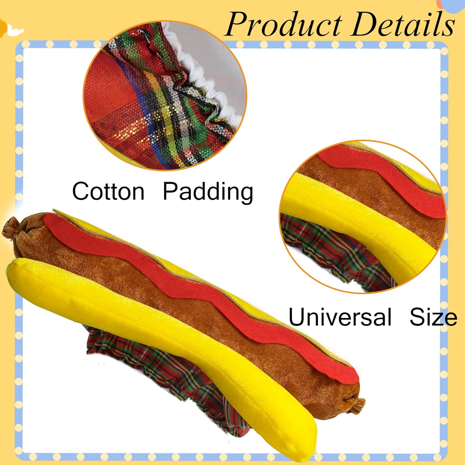 Hotdog Hat - 3D Funny Food Costume Headwear - Comfortable Fit for Adults - Ideal for Cooking Parties & Festivals image number 3