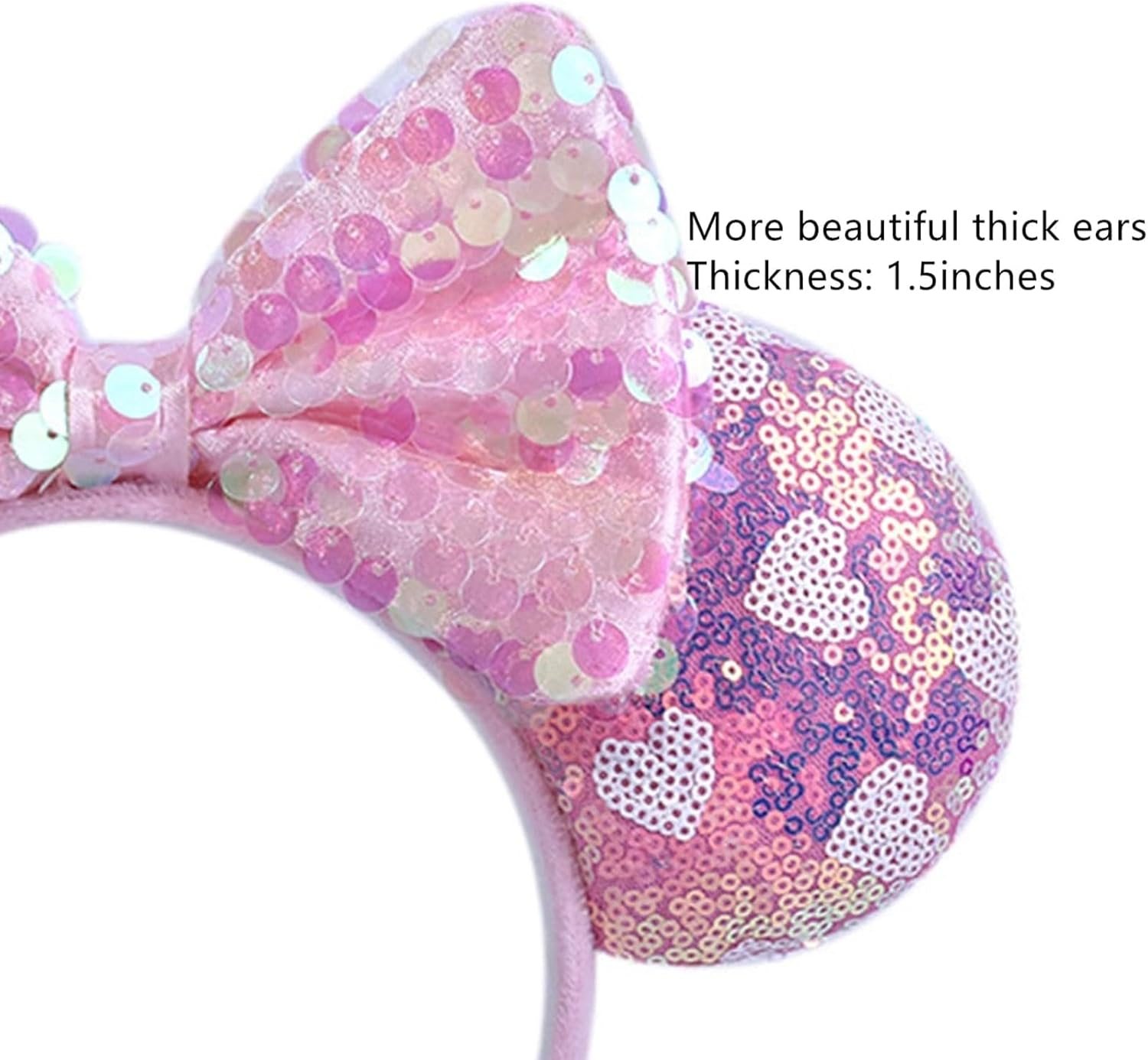 Mouse Ears Headband Cute Bow Headbands for Women Girls Mouse Ears Costume Accessories Decoration Party Hair Hoop (17, One Size) image number 5