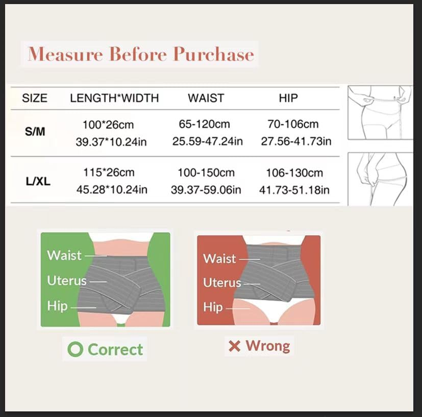 Alpinmett Postpartum Bell Band C Section Belly Binder with Dual Compression Support Band Wraps for Postpartum Care and Recovery, S/M image number 1