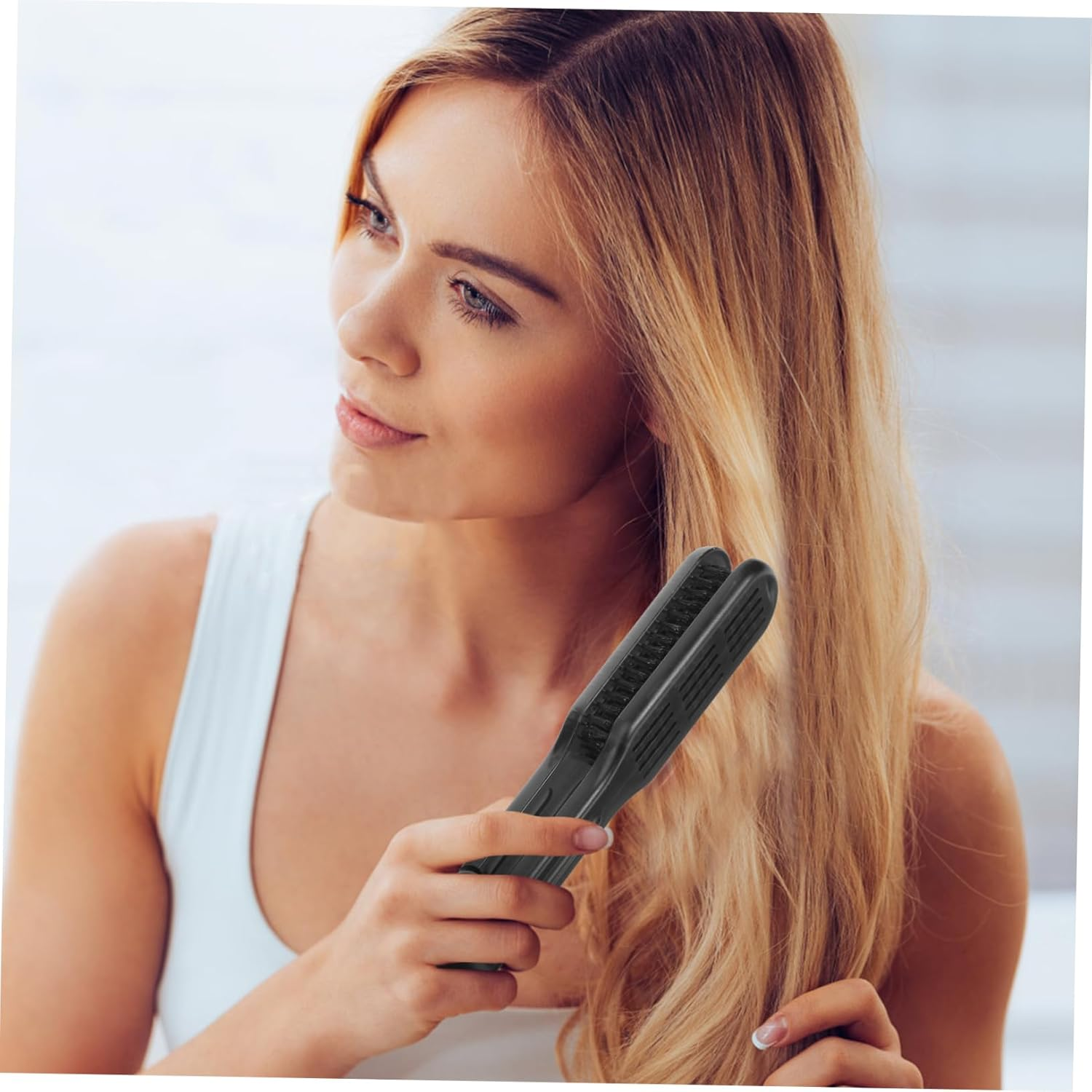 KAILIKETIY Hair Straighteners Brush Clamp Hair Straightening Comb Shaped Bristles for Smooth Straightening