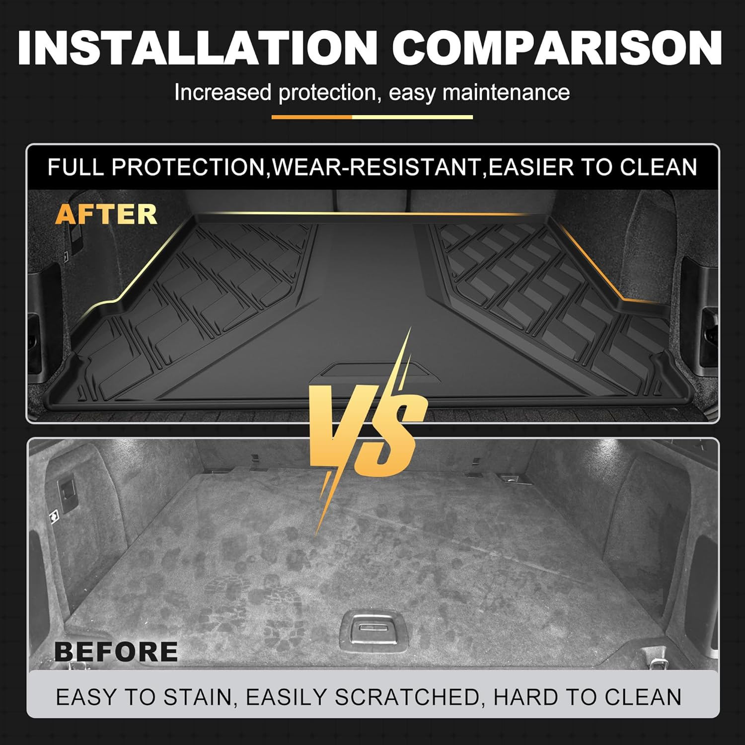 AOMSAZTO All Weather Floor Mats & Cargo Liner Trunk Set Fit for BMW X5 2014 2015 2016 2017 2018 | All Season Guard Envista Accessories Anti-Slip Floor Mats Cargo Liner image number 1