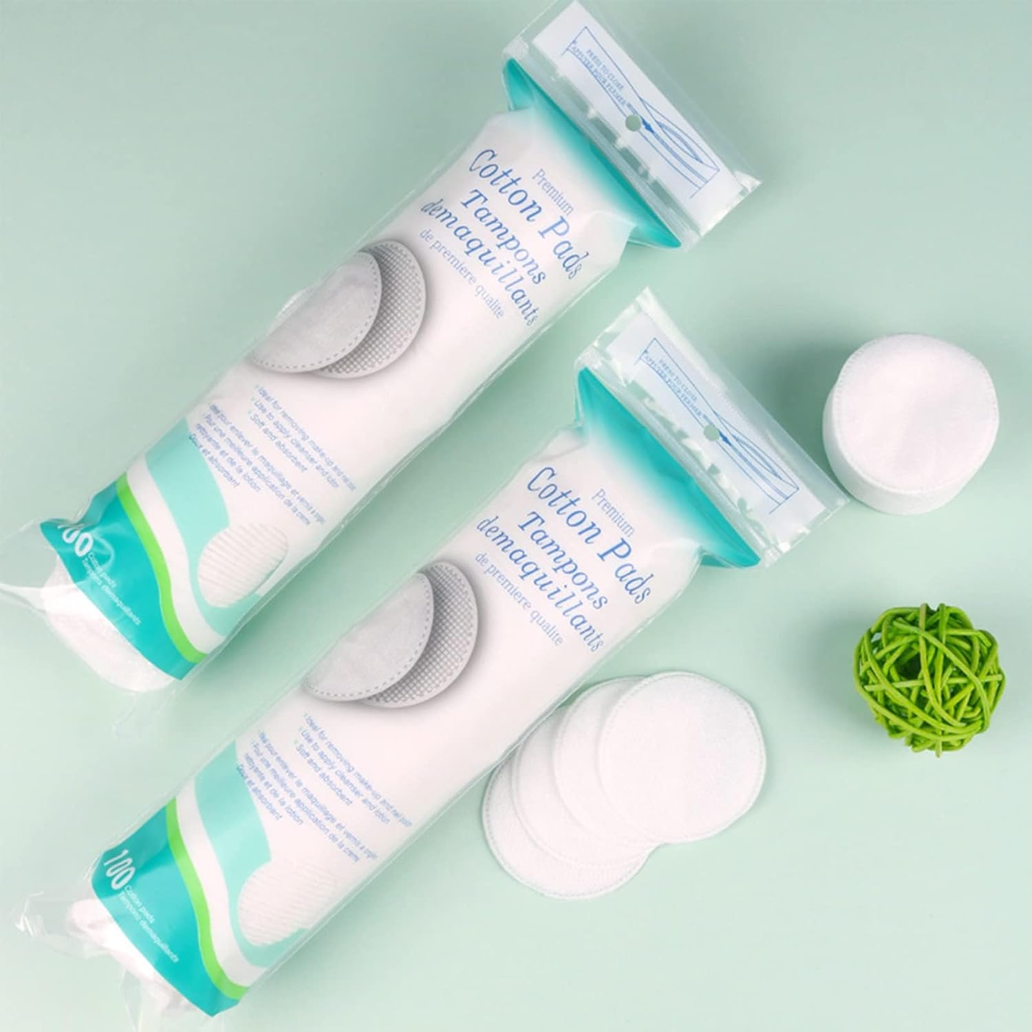 3 PACK Premium Cotton Rounds for Face, 300 Count Makeup Remover Pads, JOMWEN Lint-Free | 100% Pure Cotton Pads for Face Cleansing, Applying Facial Toner & Nail Polish image number 1