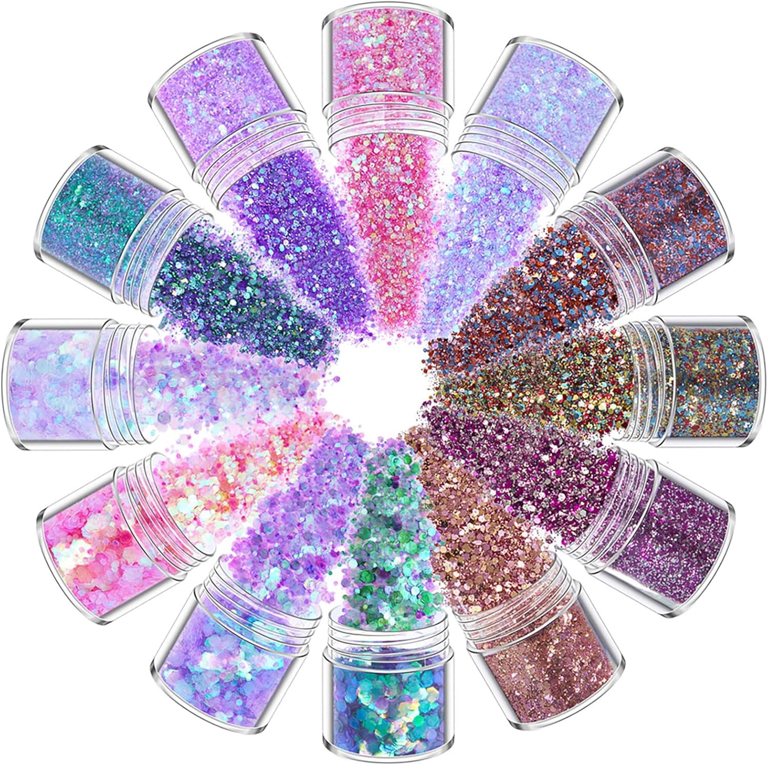 Roseflower Holographic Chunky Glitter, Mix Multi Flakes Dreams Iridescent Festival Cosmetic, Body Face Eye Hair Nail & Eyeshadow, Decoration Perfect Halloween, Resin, Slime, Tumbler, Craft, Makeup - 10 image number 4
