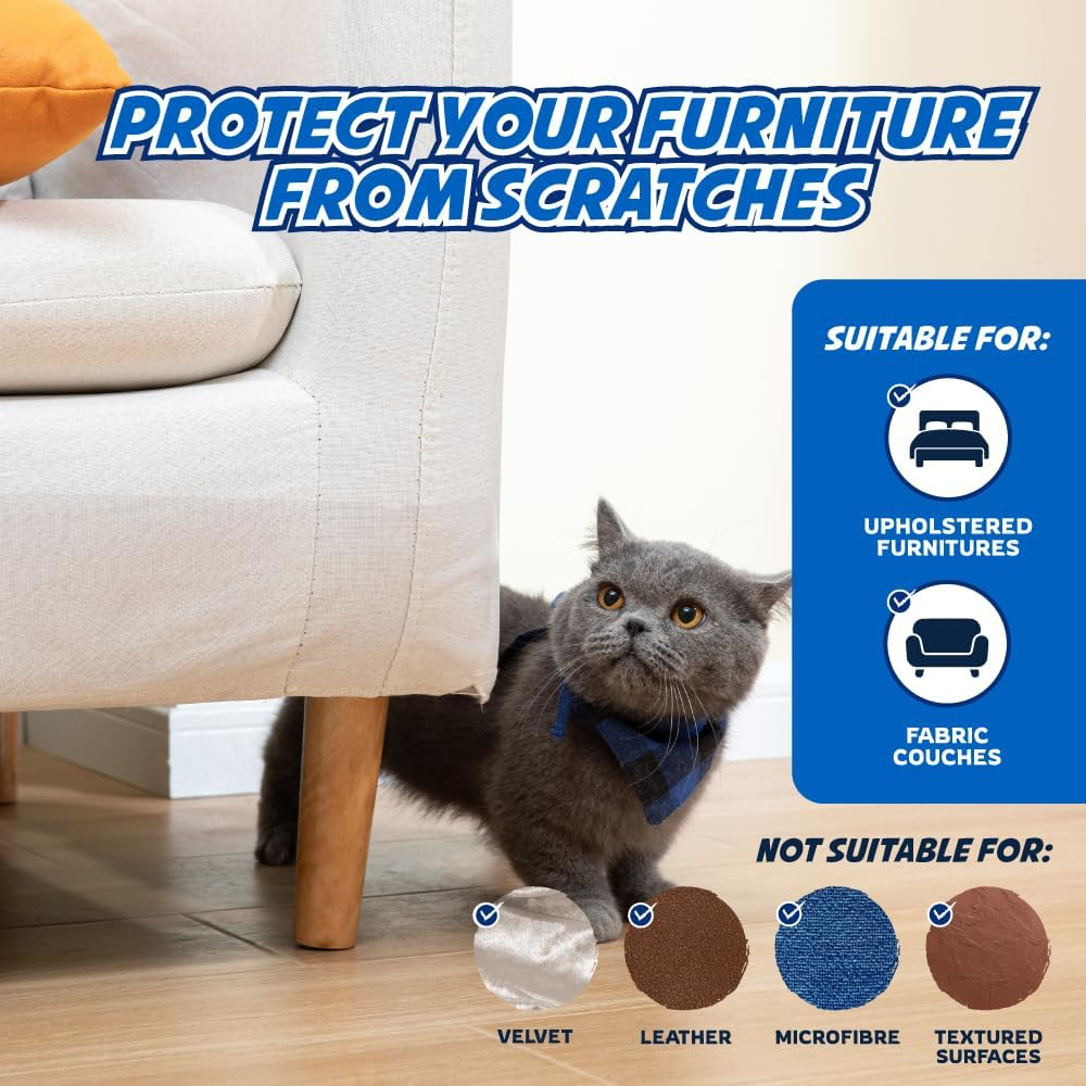Panther Armor Couch Protector from Cat Claws, 2 Rolls, Cat Scratch Furniture Protector, 2-Side Sticky Tapes image number 3