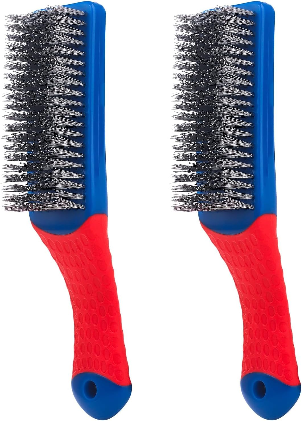 Wire Brushes for Cleaning,Steel Brush Heavy Duty Carbon Steel and Stainless Steel Wire Scratch Brush with Rubber Covered Handle,2 Pcs image number 1