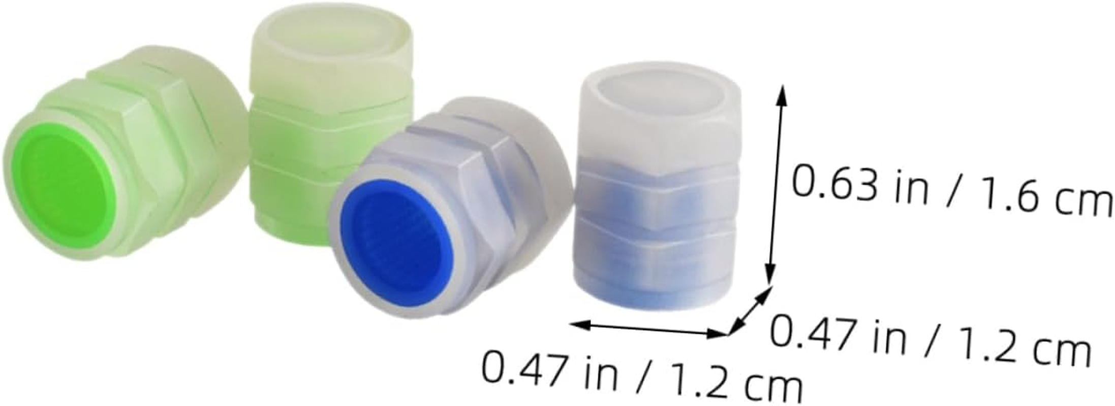 ASAKKURA 40Pcs Luminous Plastic Tire Valve Stem Caps, Glow Green and Blue, Night Glow Dustproof Covers for Car and Truck Tires, Universal Fit for Automotive Wheel Accessories image number 4