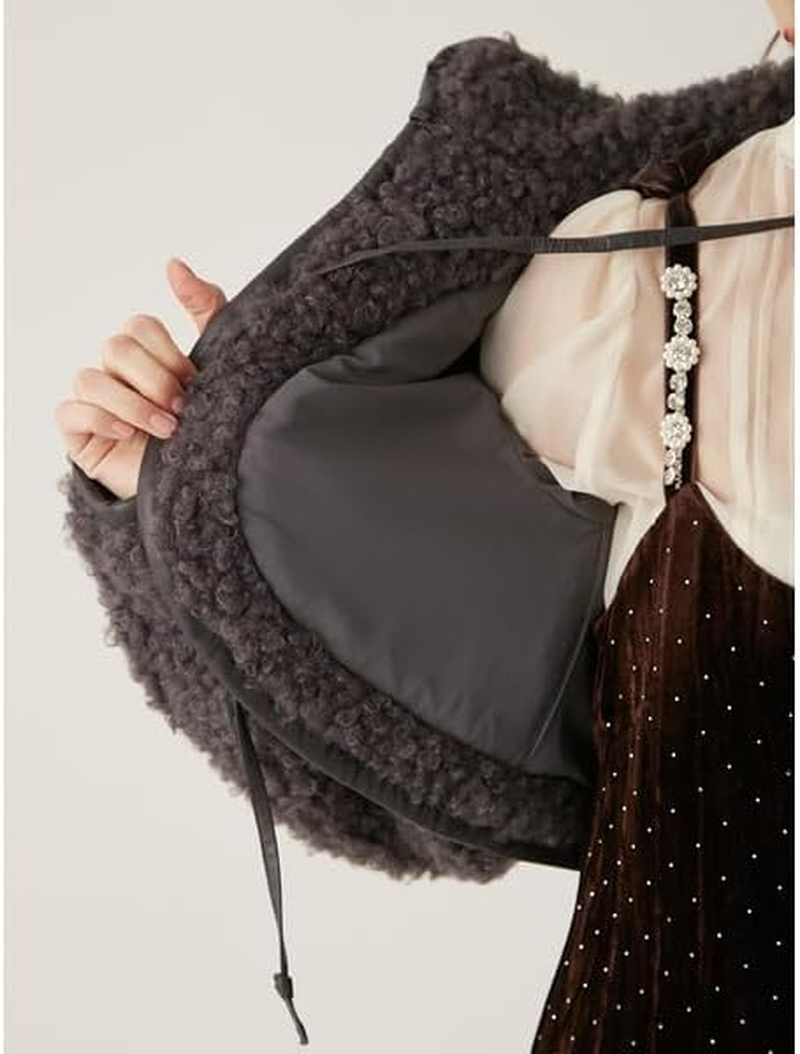 Lily Brown LWFC244136 Women'S Ribbon Boa Coat image number 6