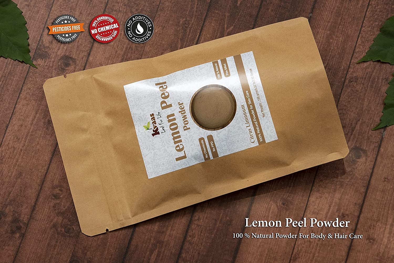 Lemon Peel Powder | 3.53 Oz (100 G) | Citrus Limonum | Natural Skin Whitening Agent | Natural & Pure Powder for Skin Care by KVAAS