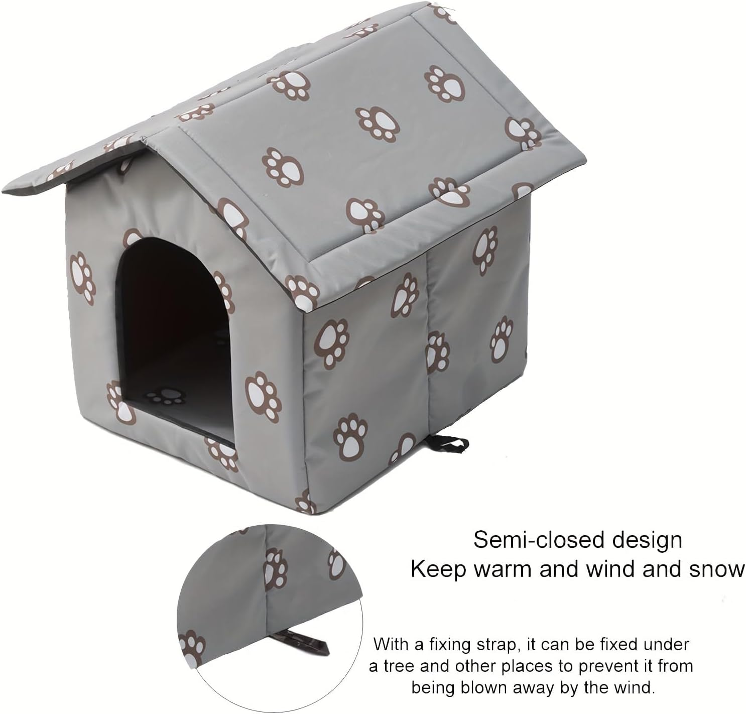 Stray Cat House for Outdoor Feral Cats - Foldable, Thickened Weatherproof Pet Shelter - Warm, Insulated for Cats and Dogsfour Seasons Pet House, Foldable, Indoor/Outdoor (Green, Mediu) - Black image number 6