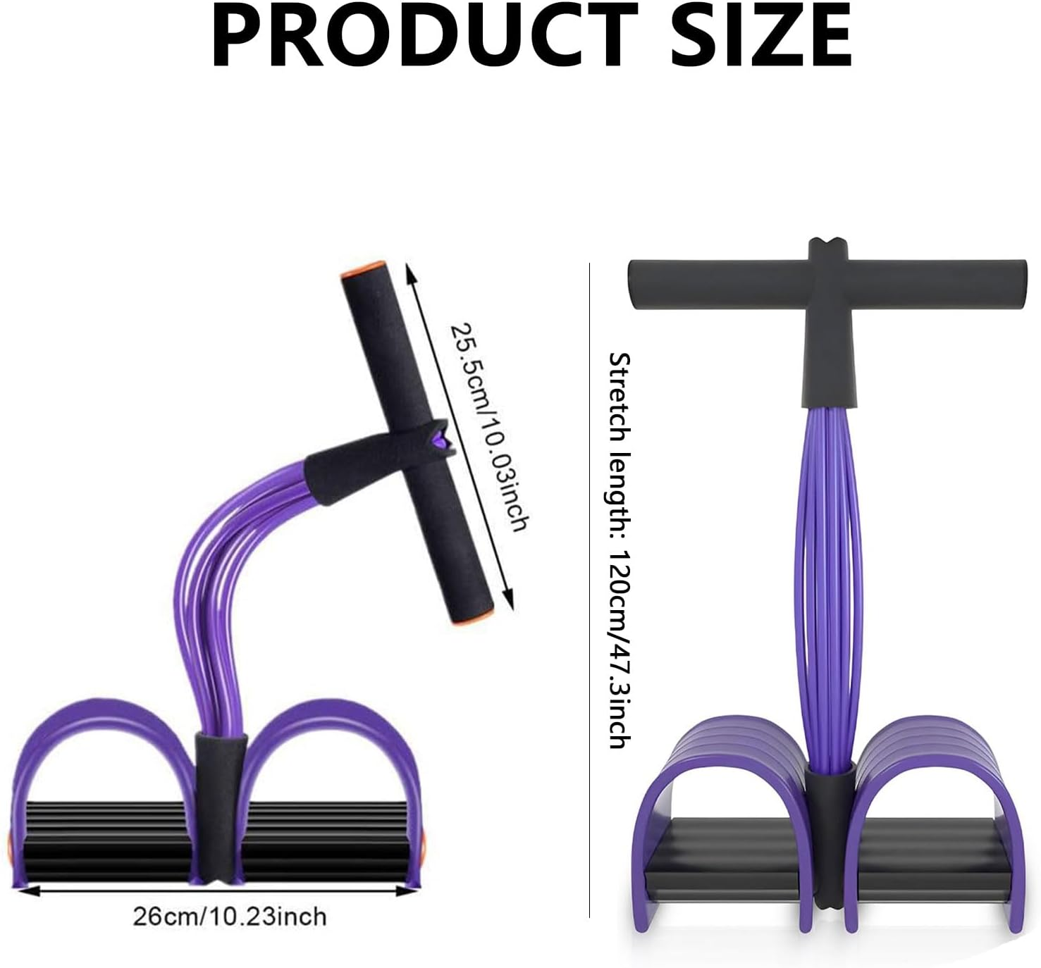 6 Tube Pedal Resistance Band Multifunctional Tension Rope Exercise Bands with Foam Handles Foot Pedal Pull Rope Fitness Equipment for Home Gym Yoga Training Fengea image number 1