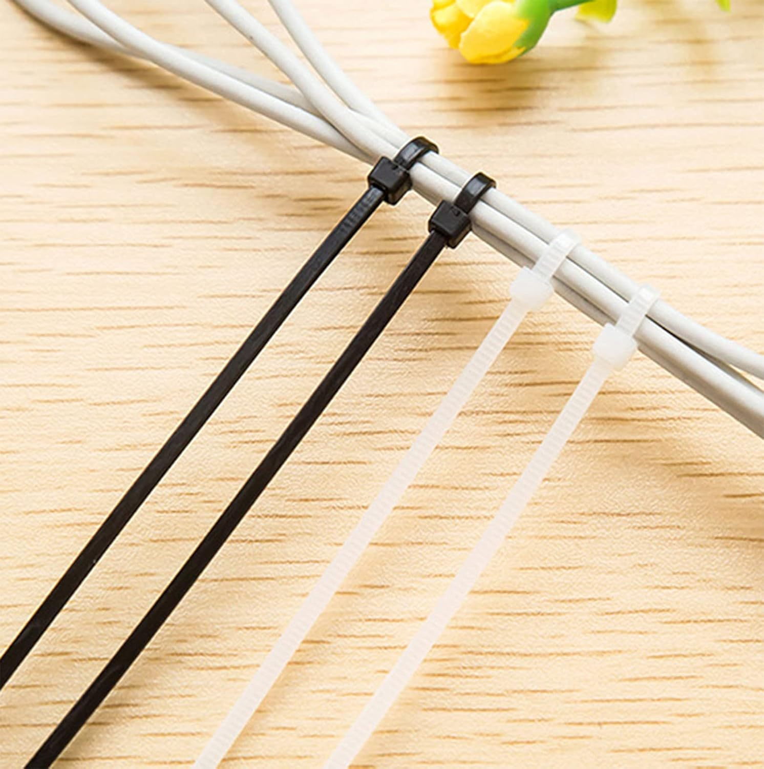 100Pcs Cable Zip Ties Heavy Duty 10 Inch, Premium Plastic Wire, Self-Locking Black Nylon Zip Ties for Indoor and Outdoor image number 6