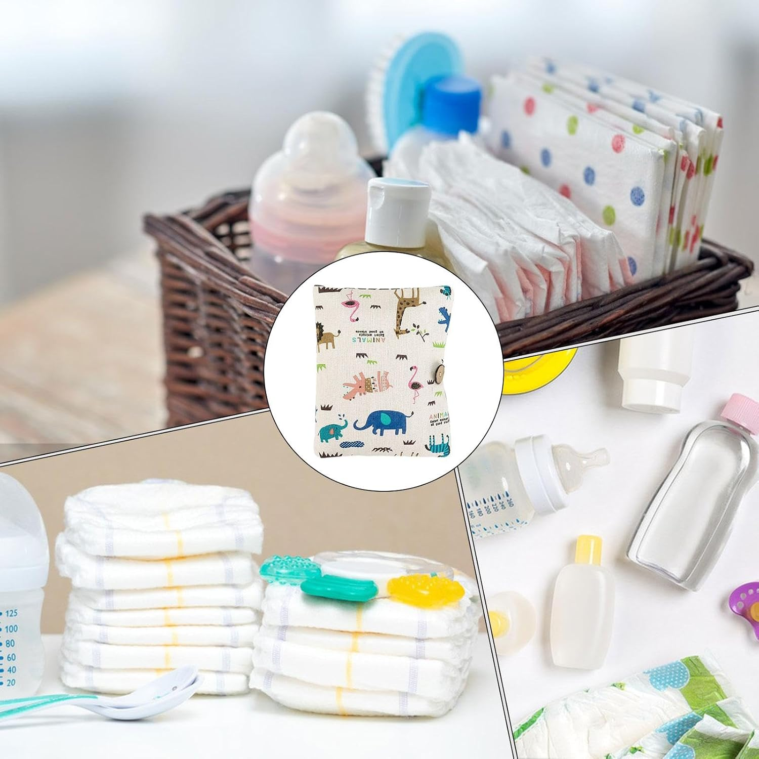 Diaper Bag Organizer | Foldable Diaper Pouch Portable Multipurpose Diaper Bag | Large Capacity Organizer Bag Reusable Diaper Tote for Wipe image number 1