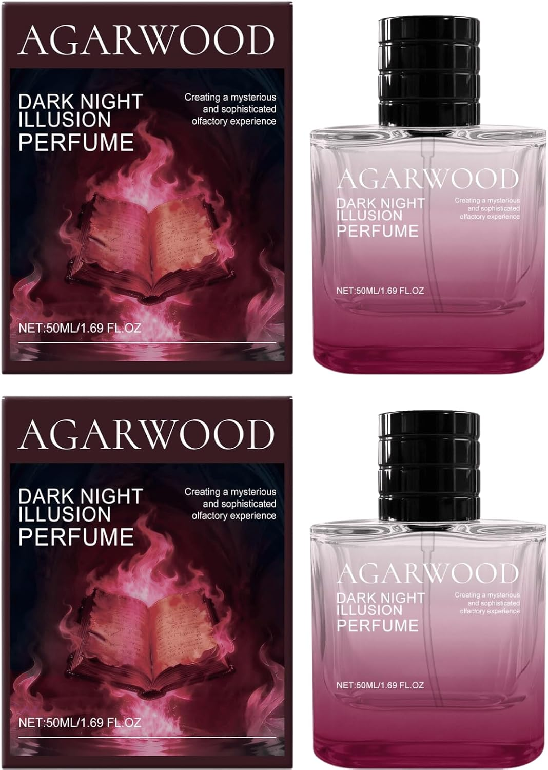 Dark Oud Eau De Parfum &ndash; Soft & Subtle Fragrance Mist for Daily Use, Light Aromatic Scent for Hair & Body (2Pcs)