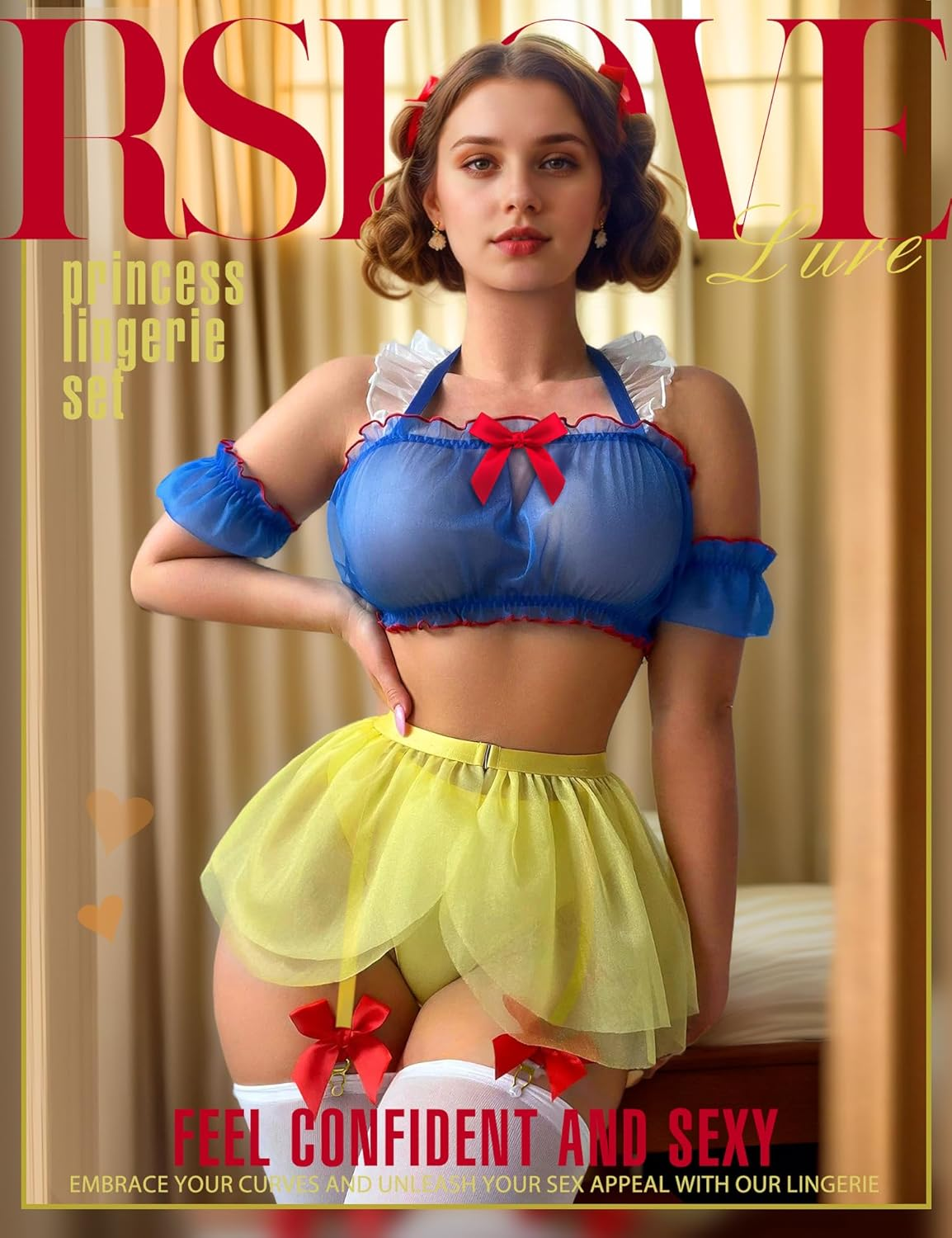 RSLOVE Sexy Womens Lingerie Set - Sexy Cosplay Lingerie Set Princess Lingerie Halloween Costumes Halloween Lingerie Role Play image number 1