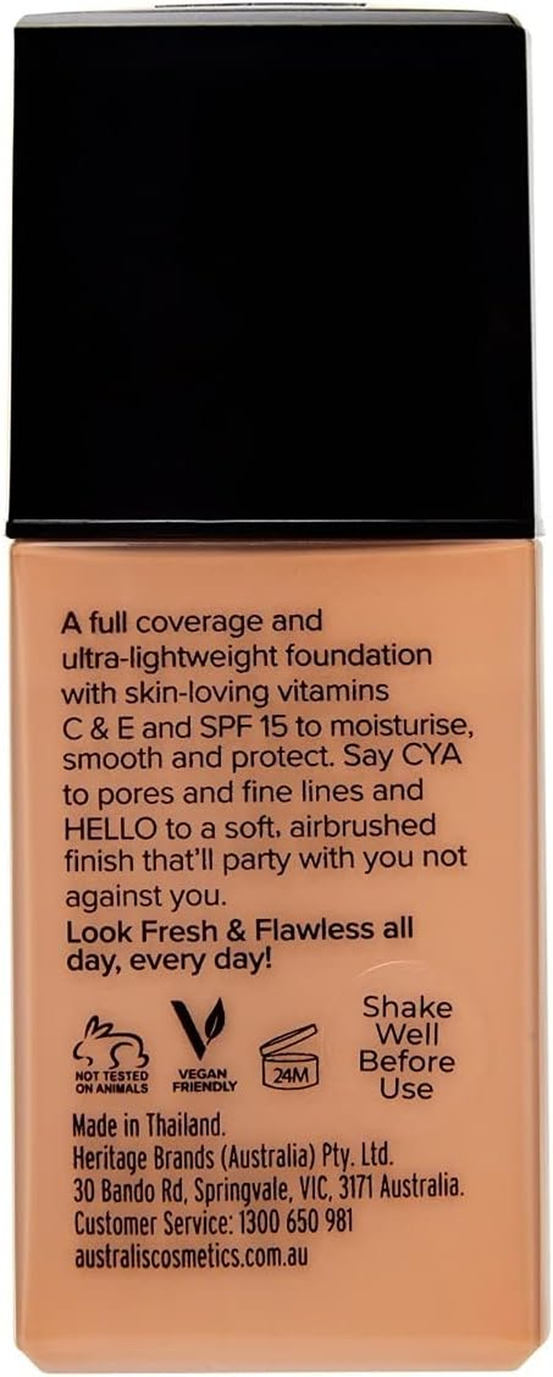 Australis Fresh & Flawless Full Coverage Foundation - Warm Sand image number 5