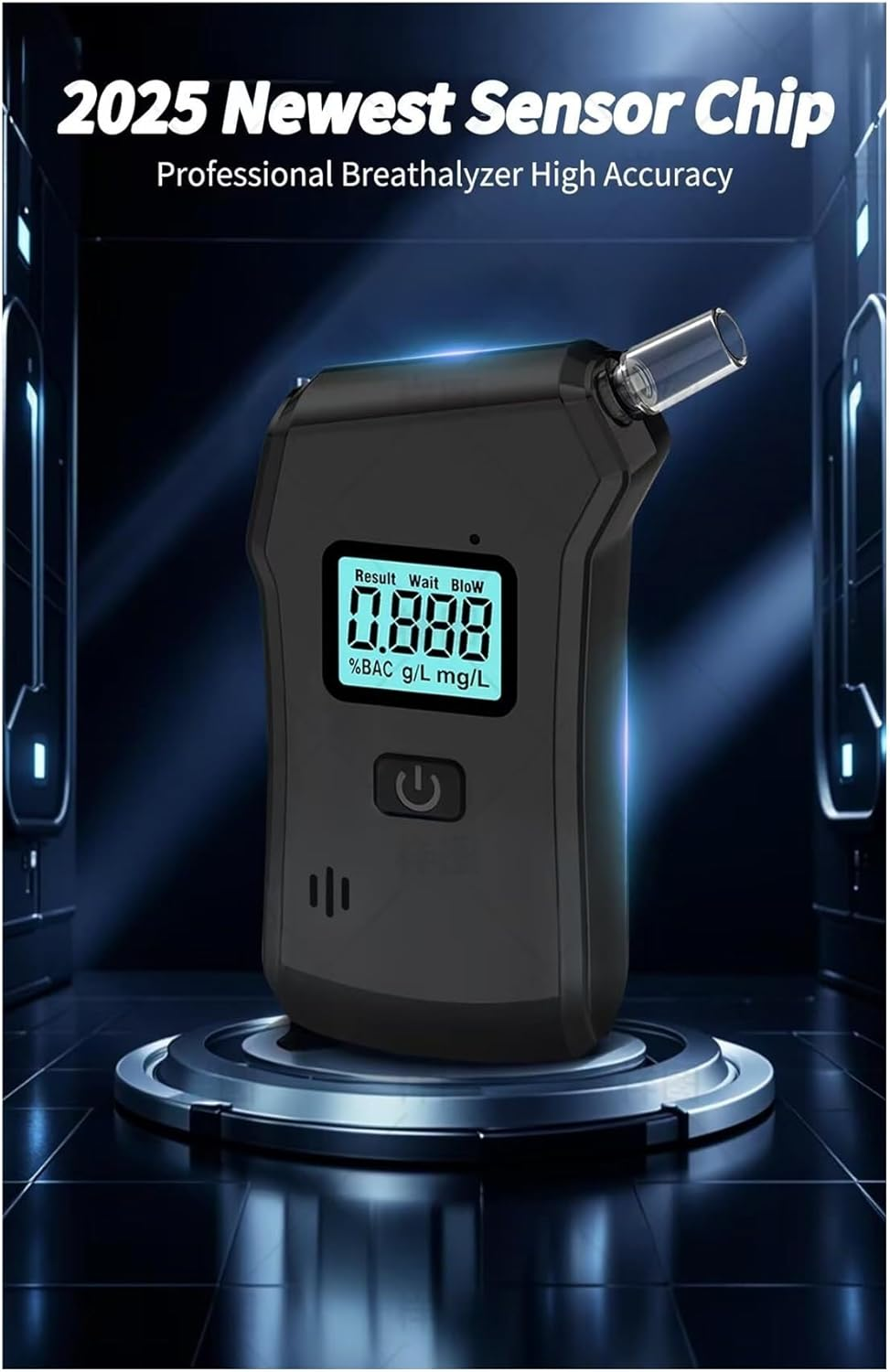 Professional High-Accuracy Breathalyzer for Alcohol with LCD Display &ndash; Upgraded Portable Digital Breath Tester with Mouthpiece Storage & Flashlight &ndash; Personal Alcohol Tester for Home, Party, Driving image number 2