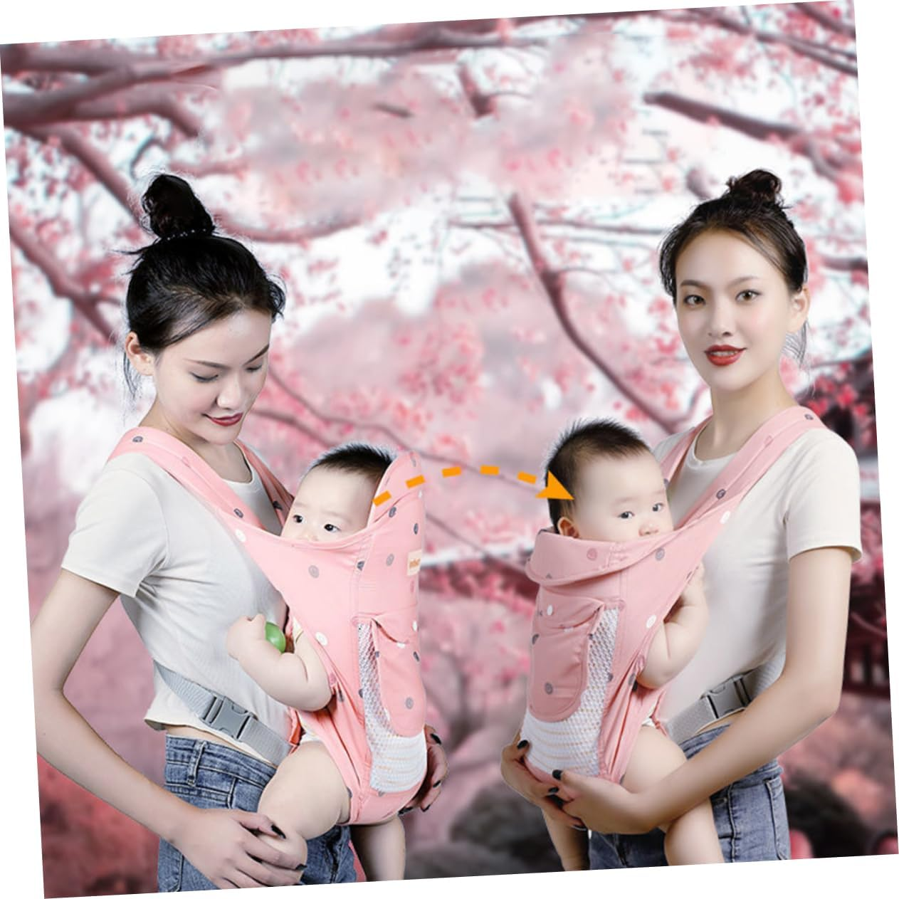 Vaguelly Carrier Alternative Newborn to Boy Girl Padded Shoulder Carrier for Breastfeeding image number 3