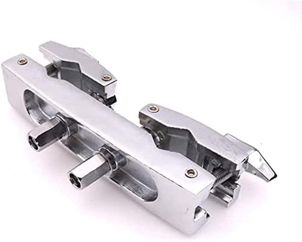 Tuperoymse Drum Clamp 2 Hole Silver Multi Clamp Cymbal Stand Mount Holder for Drums Cymbals Cowbell Accessory image number 2