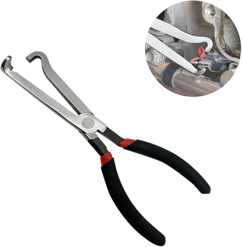 Electrical Disconnect Pliers, 1 Automotive Electrical Connector Disconnect Pliers, Long Spark Plug Disassembly Pliers, Tear down Air Flow Sensors Fuel Injectors (Red)