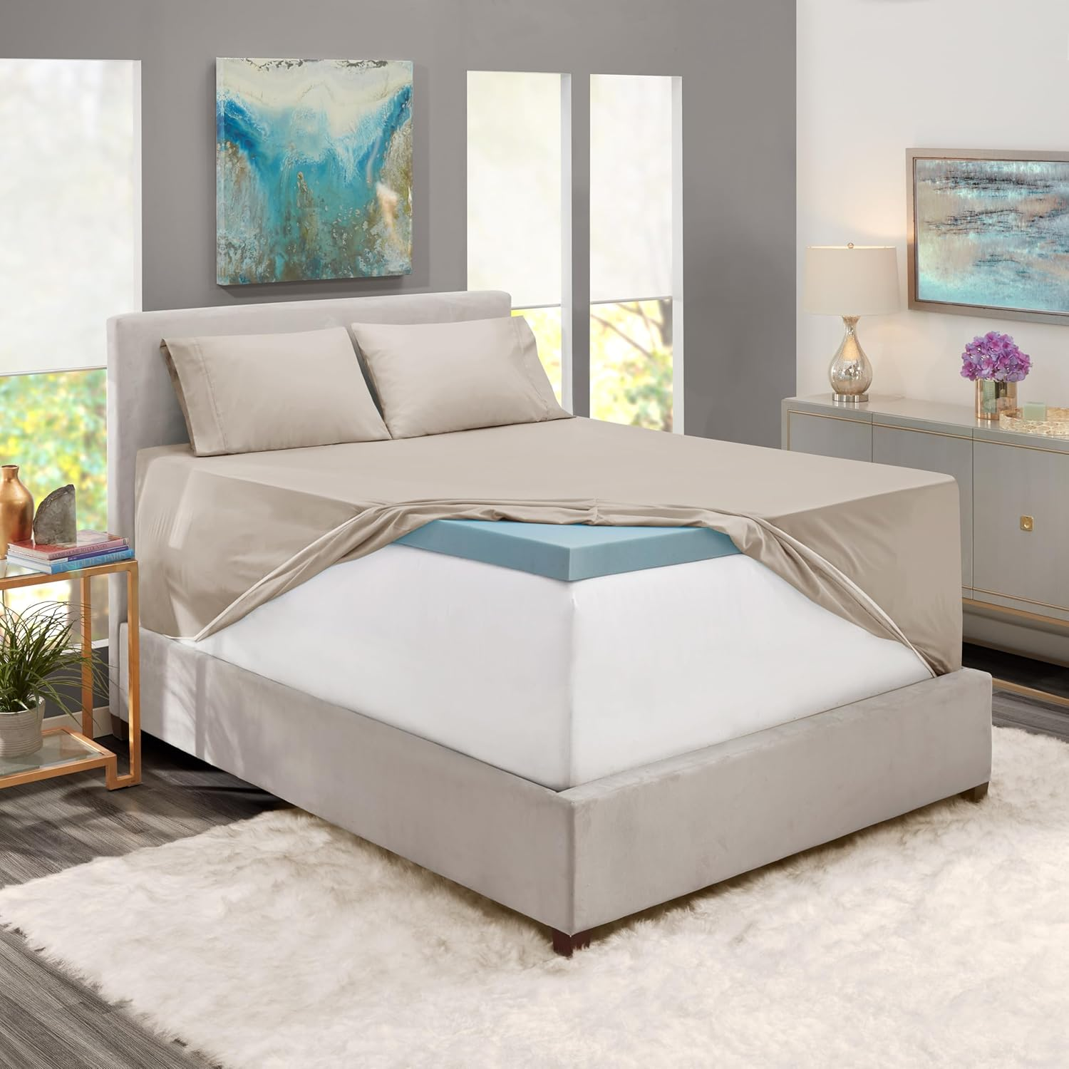 Hearth & Harbor Extra Deep Pocket King Size Sheets Sets - Fits Mattress 18-24 Inches - 6 Piece King Size Sheets - King Sheets - Linen image number 5