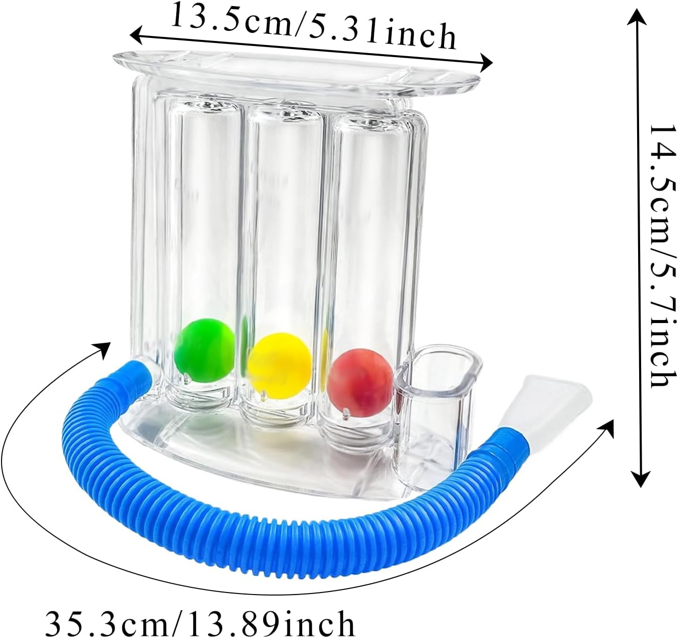 Deep Breathing Lung Exerciser, 3 Ball Incentive Spirometer, Washable and Hygienic Respiratory Exerciser, Breath Measurement System with Handle image number 3