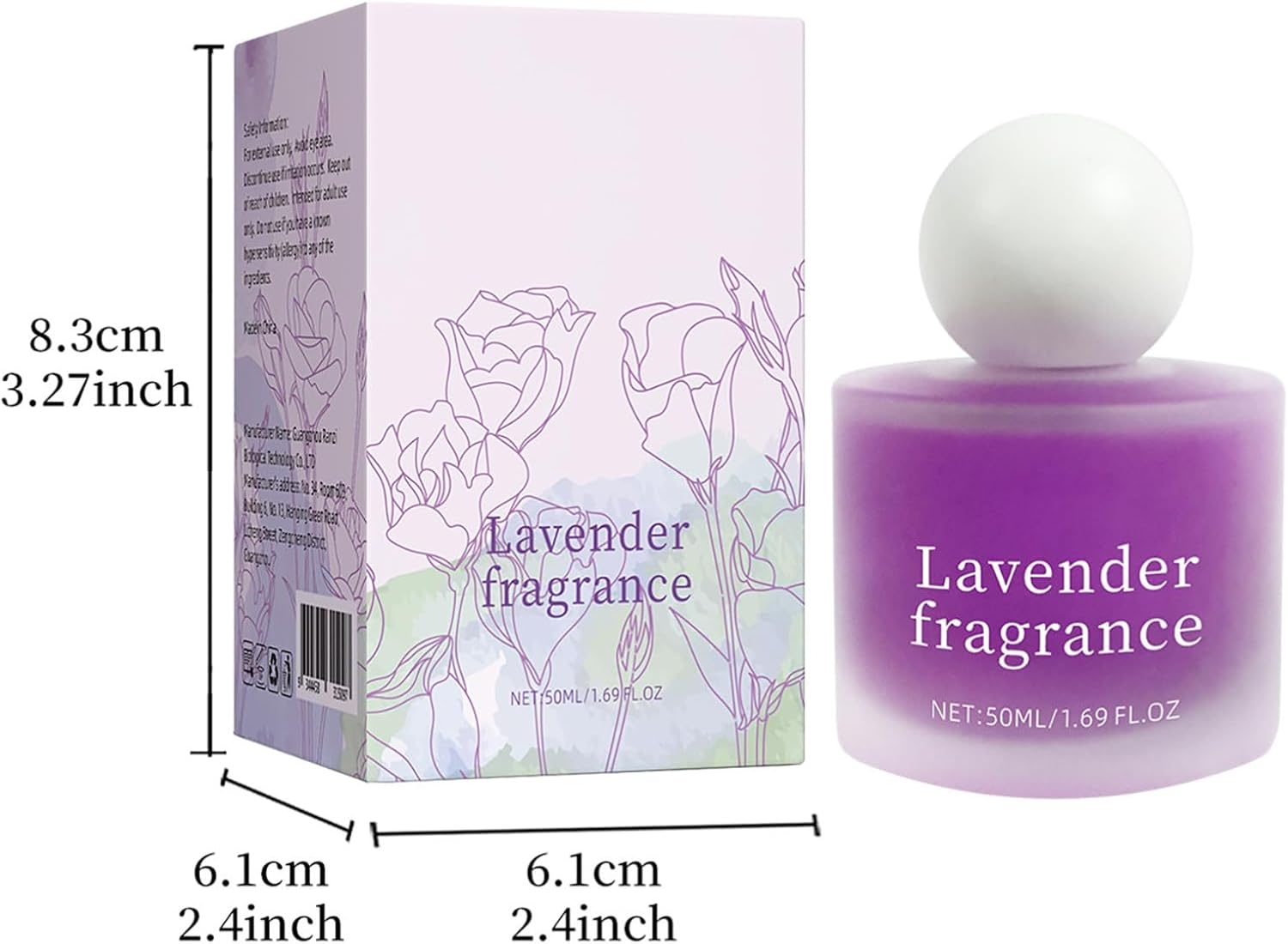 Choomomo Soft Lavender Perfume Body Mist 50Ml Travel Friendly Alcohol Free Floral Scent for Women & Men Purple One Size