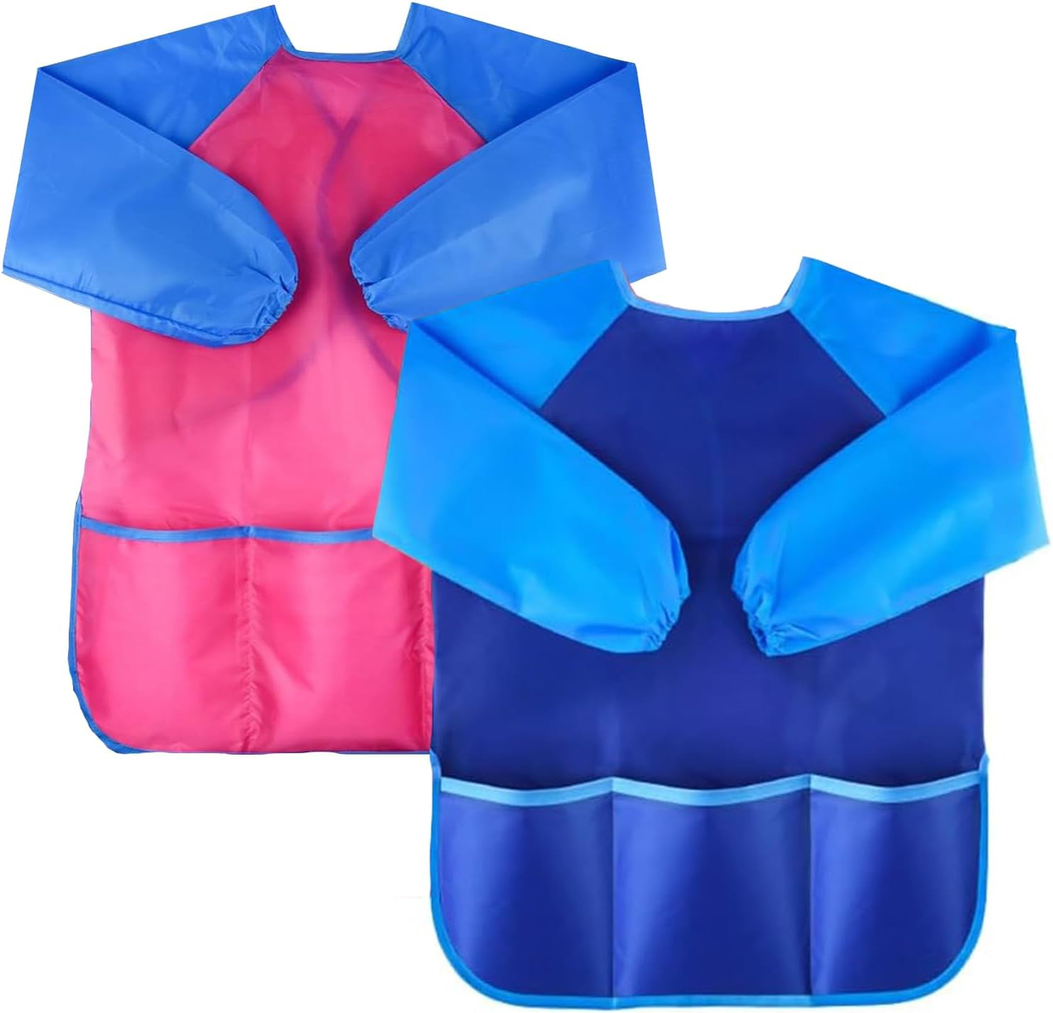 WADY Kids Painting Apron, Waterproof Art Smocks for Child 5-8 Years, Child Height 120Cm, Children Artist Apron with Long Sleeve and 3 Pockets, Baking/Cooking/Painting/Art Craft Aprons image number 5