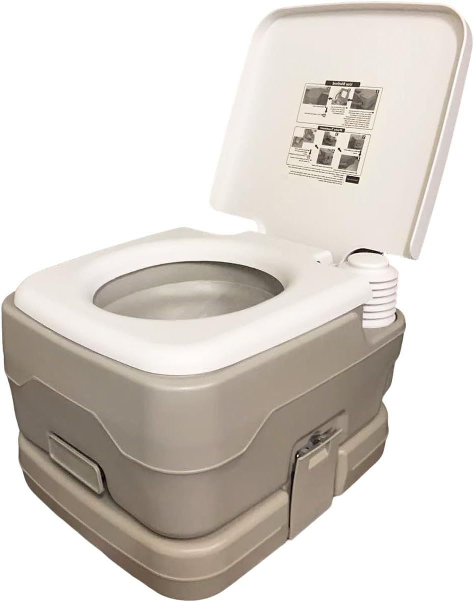 LEDON Portable Camping Toilet 10L with Flush Tank &ndash; Porta Potty for Outdoor Travel, RV, Caravan, Boat & Emergency Use &ndash; Lightweight Leak-Proof Commode with 12L Fresh Water Tank & Press Pump Flush image number 5
